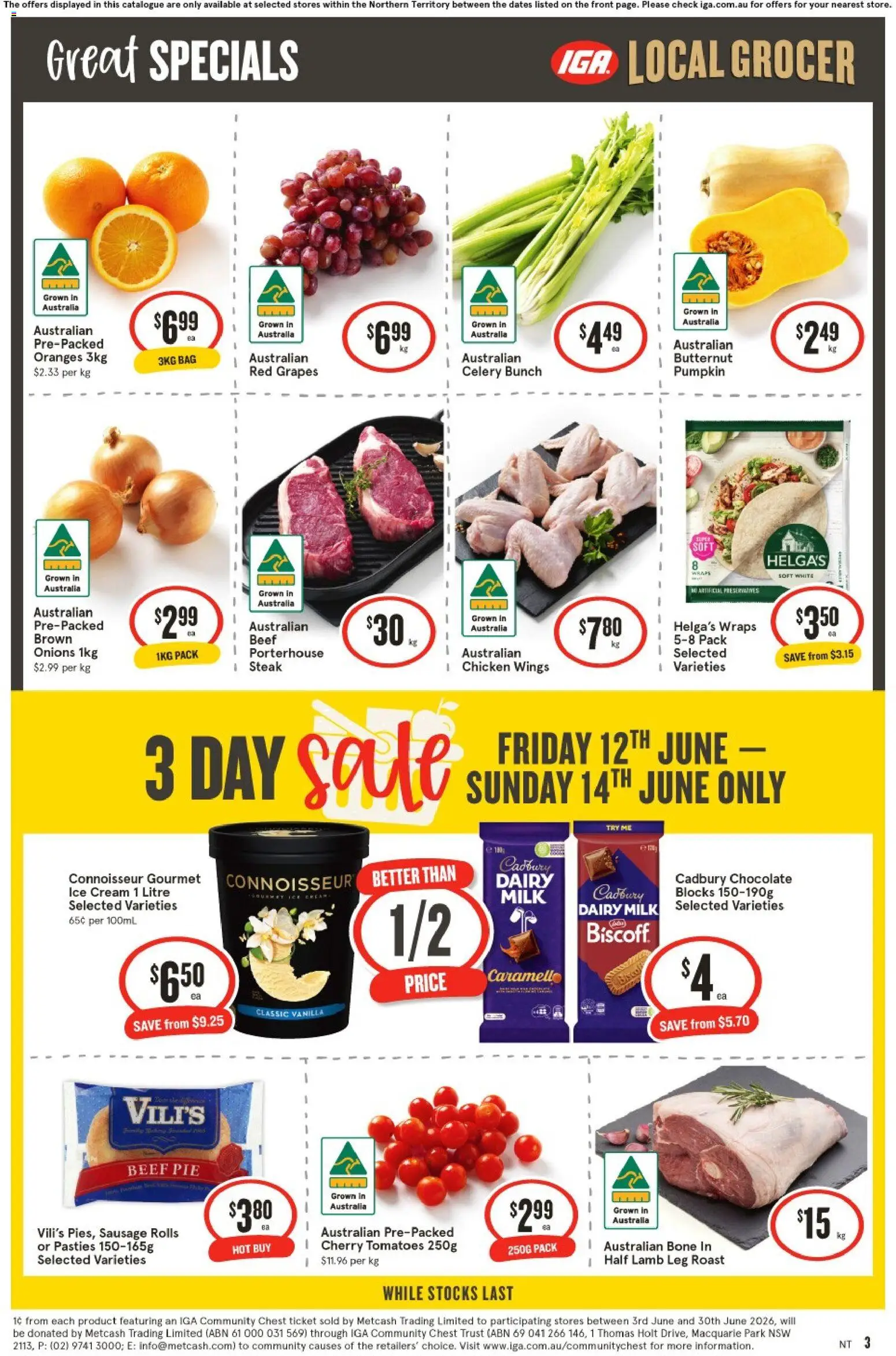 IGA catalogue - valid from 10.06.2026 | Page: 4 | Products: Chicken, Oranges, Ice cream, Bag