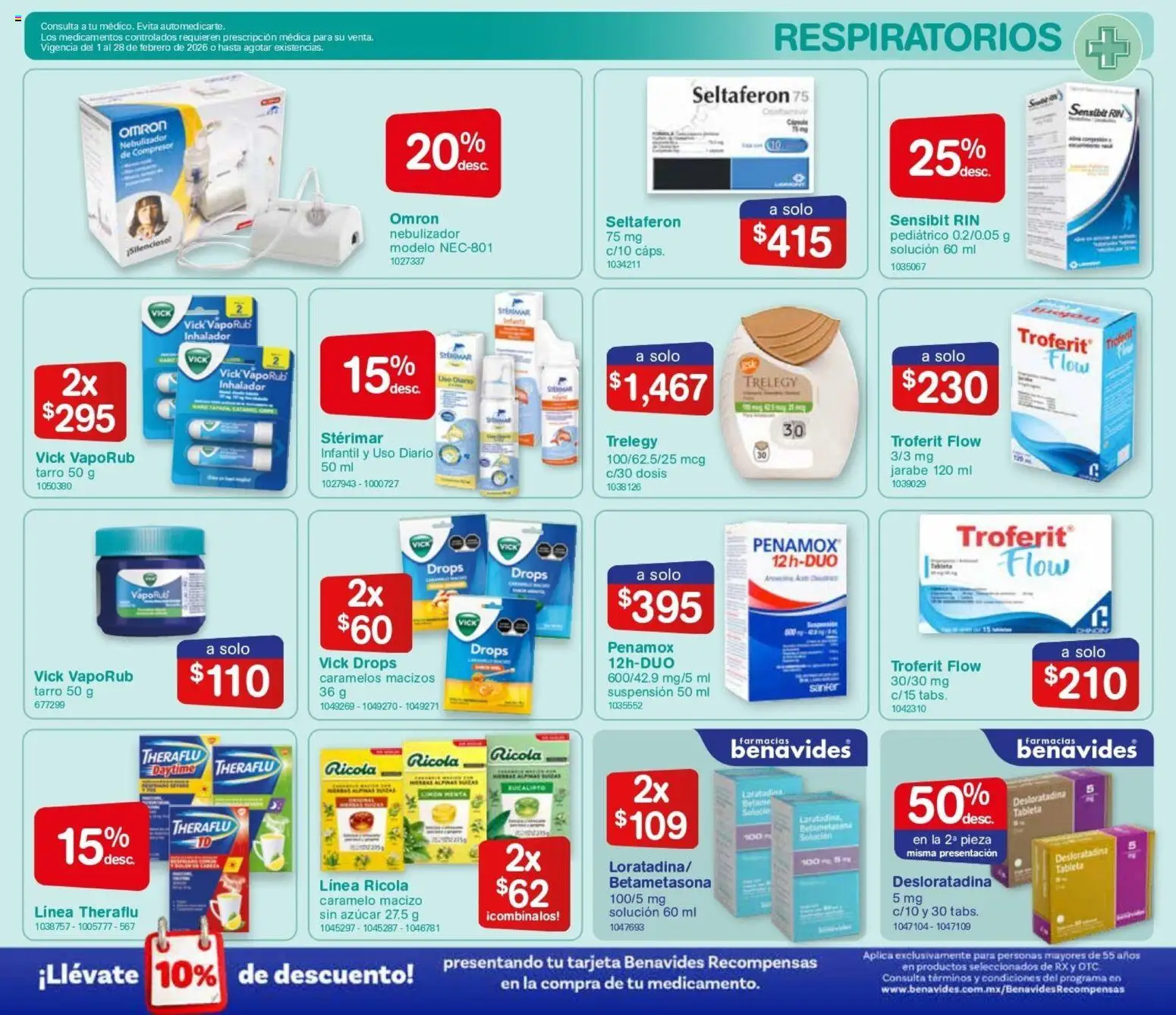 Nuevas ofertas de Farmacia Benavides válidas en toda la República Mexicana desde el 01/01/2026. ¡Encuentra las mejores ofertas en Farmacia Benavides catálogo! | Página: 3 | Productos: Azúcar, Limón, Jarabe, Tableta