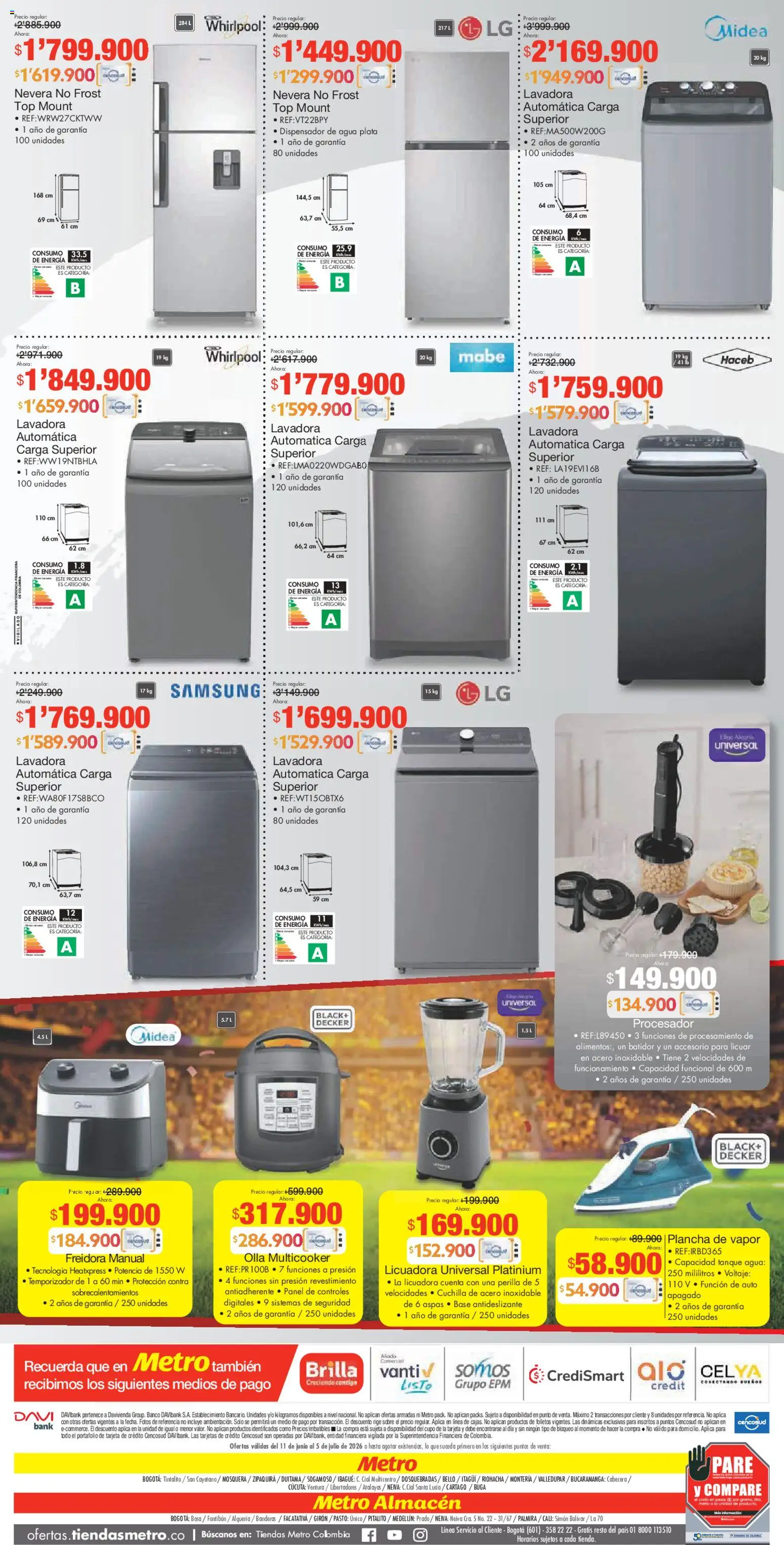 Metro revista - valida desde el 11.06.2026 | Página: 24 | Productos: Plancha, Freidora, Top, Nevera