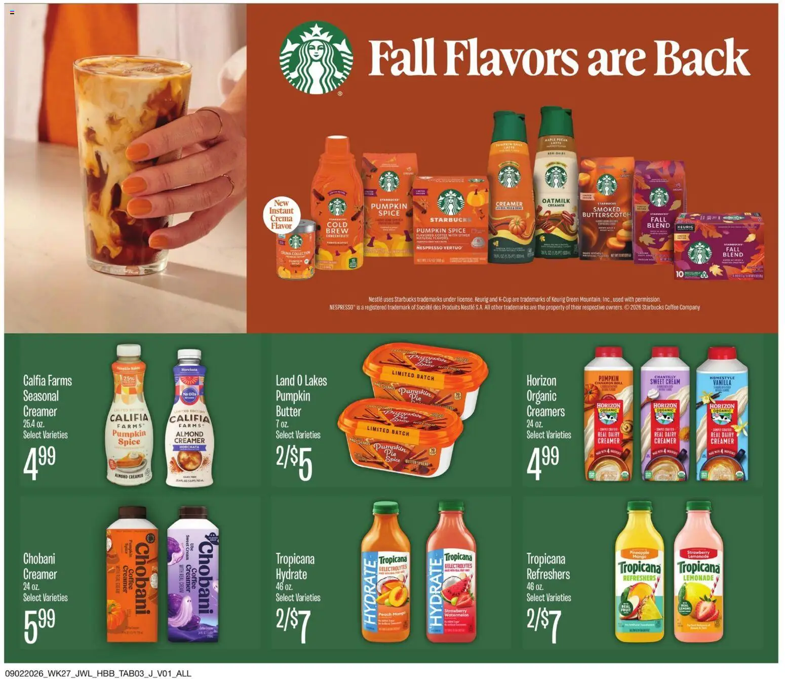 Jewel Osco Specialty Publication - valid from 09/02/2026 | Page: 3 | Products: Peach, Pumpkin, Watermelon, Vanilla