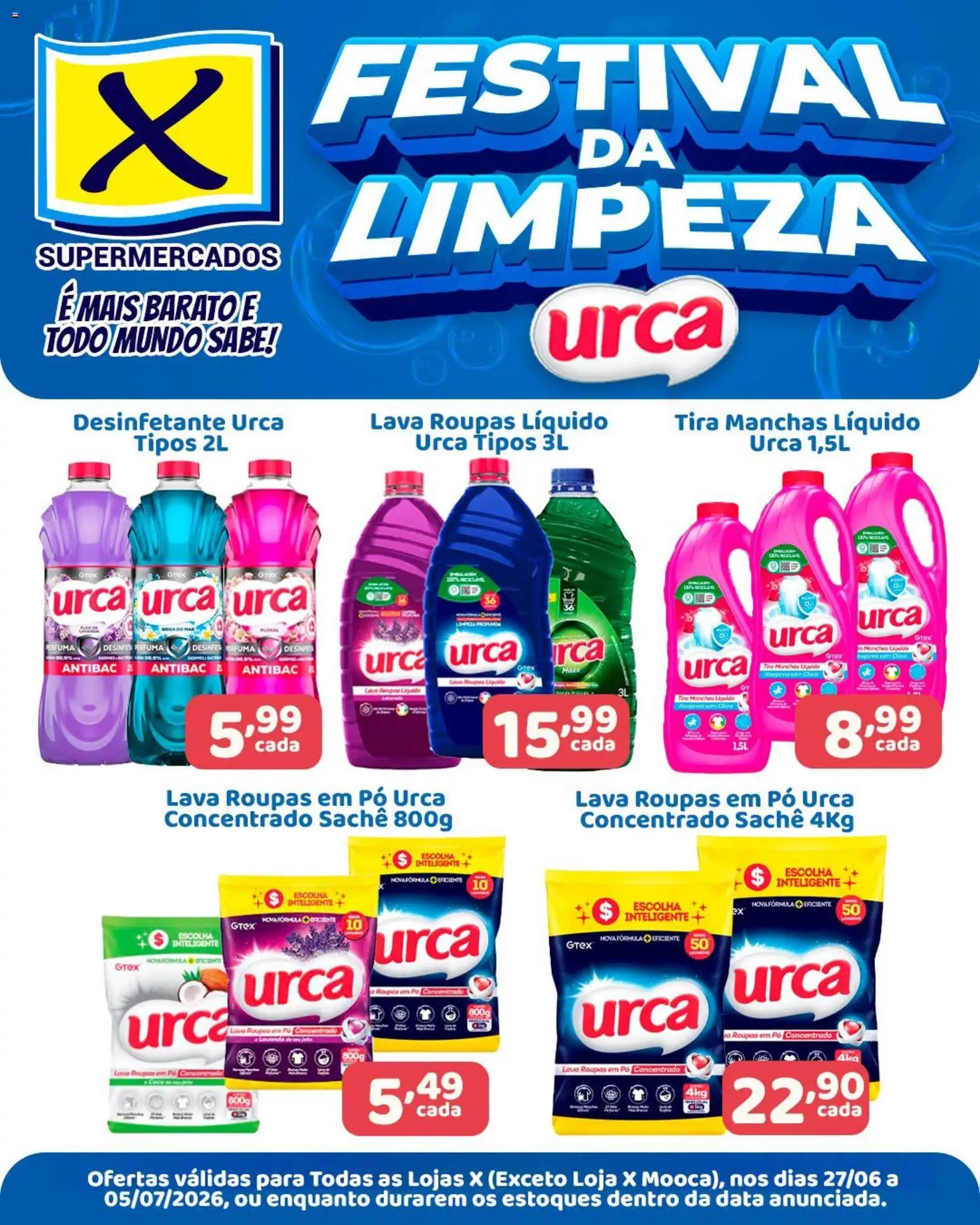X Supermercados Folheto - válido de 27/06/2026 | Página: 2 | Produtos: Pó, Tira manchas, Roupas, Desinfetante
