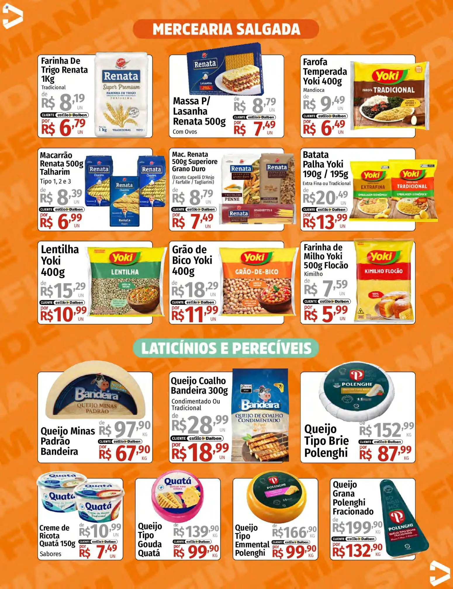 Supermercado Dalben Folheto - válido de 10/07/2026 | Página: 8 | Produtos: Talharim, Lentilha, Macarrão, Massa