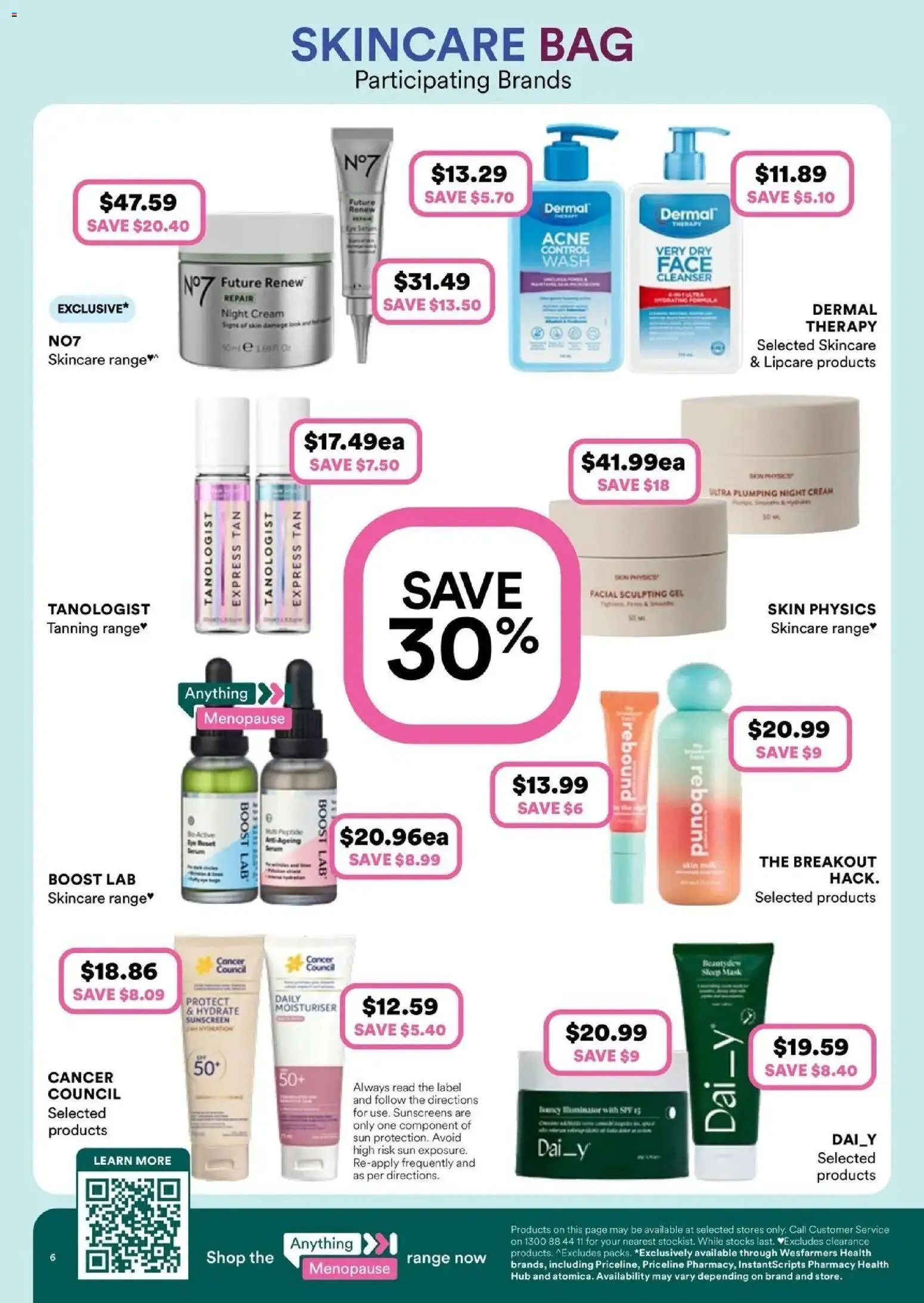 Priceline Pharmacy catalogue - valid from 08.04.2026 | Page: 6 | Products: Mask, Sunscreen, Moisturiser, Acne