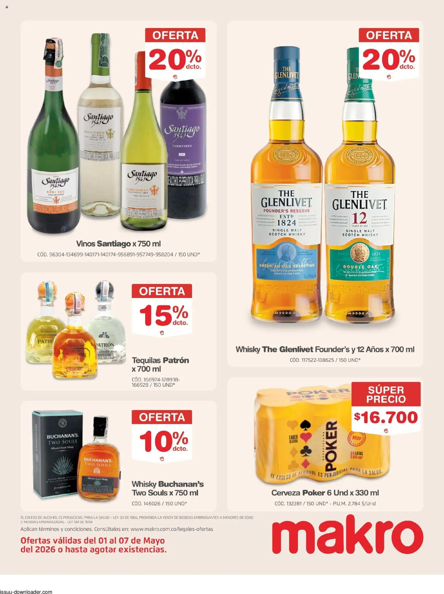 Makro revista - valida desde el 01.05.2026 | Página: 16 | Productos: Whisky, Tintura, Cerveza