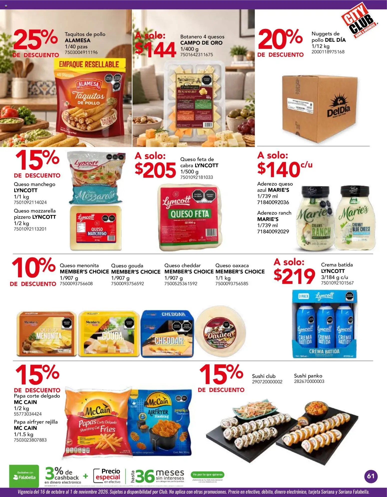 Nuevas ofertas de City Club válidas en toda la República Mexicana desde el 01/10/2026. ¡Encuentra las mejores ofertas en City Club catálogo! | Página: 61