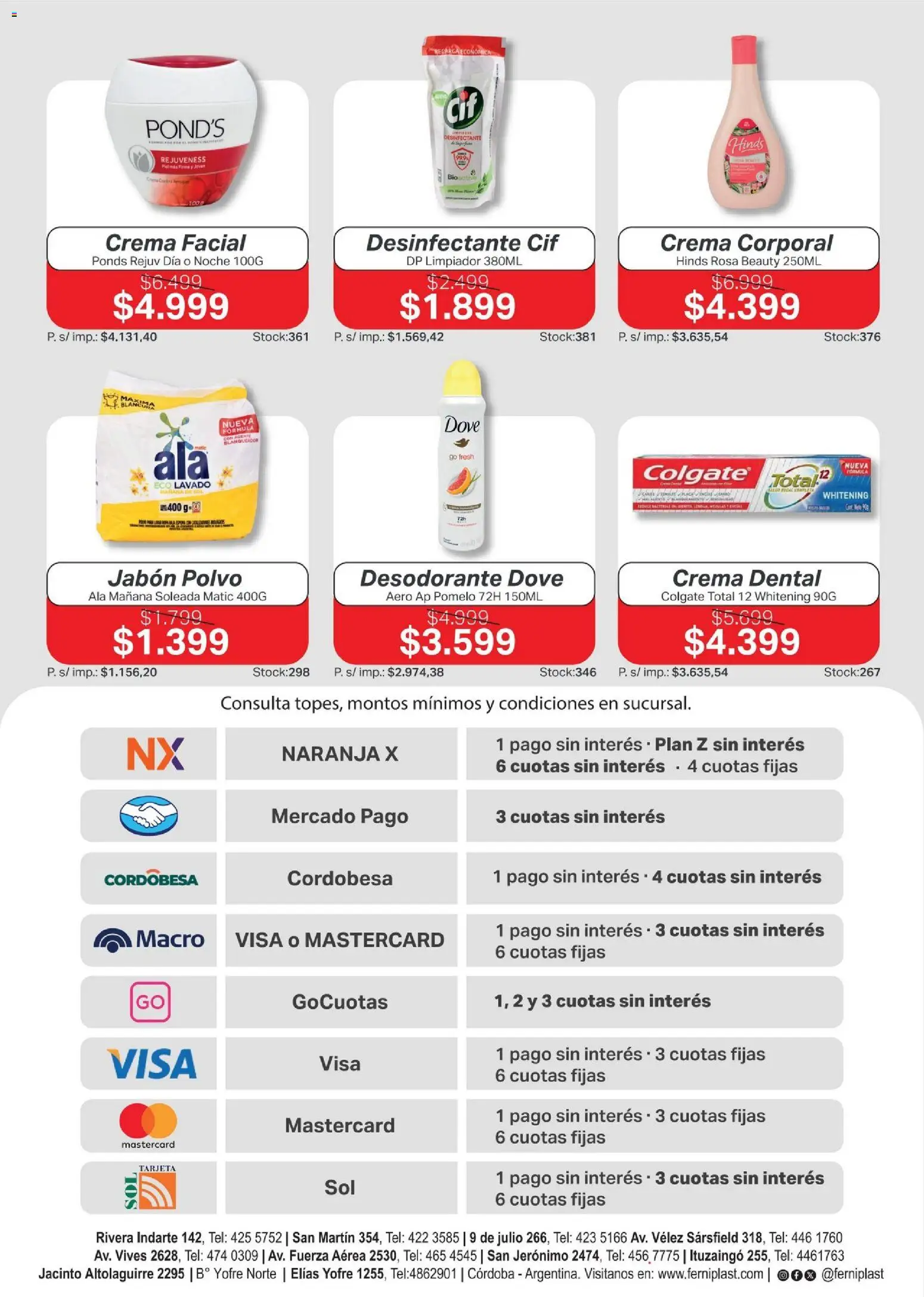 Ferniplast catálogo │ válido desde el 17/09/2026 | Página: 8 | Productos: Desinfectante, Crema facial, Desodorante, Limpiador