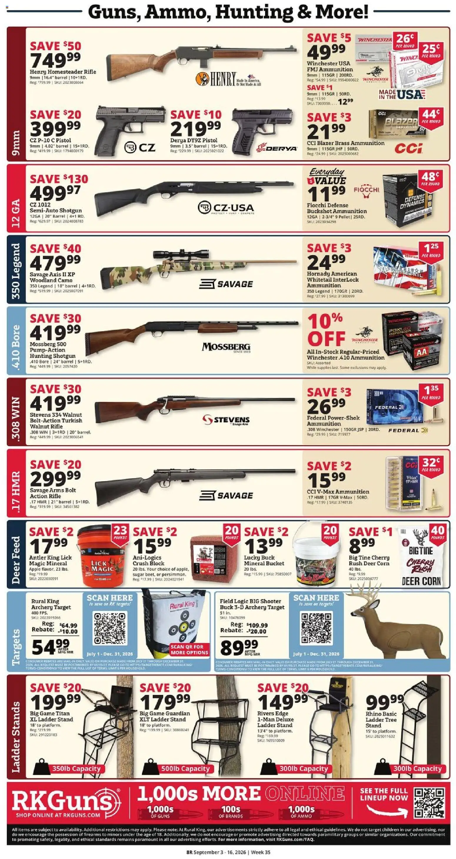 Rural King Weekly Ad - valid from 09/03/2026 | Page: 10 | Products: Corn, Sugar, Archery, Rifle