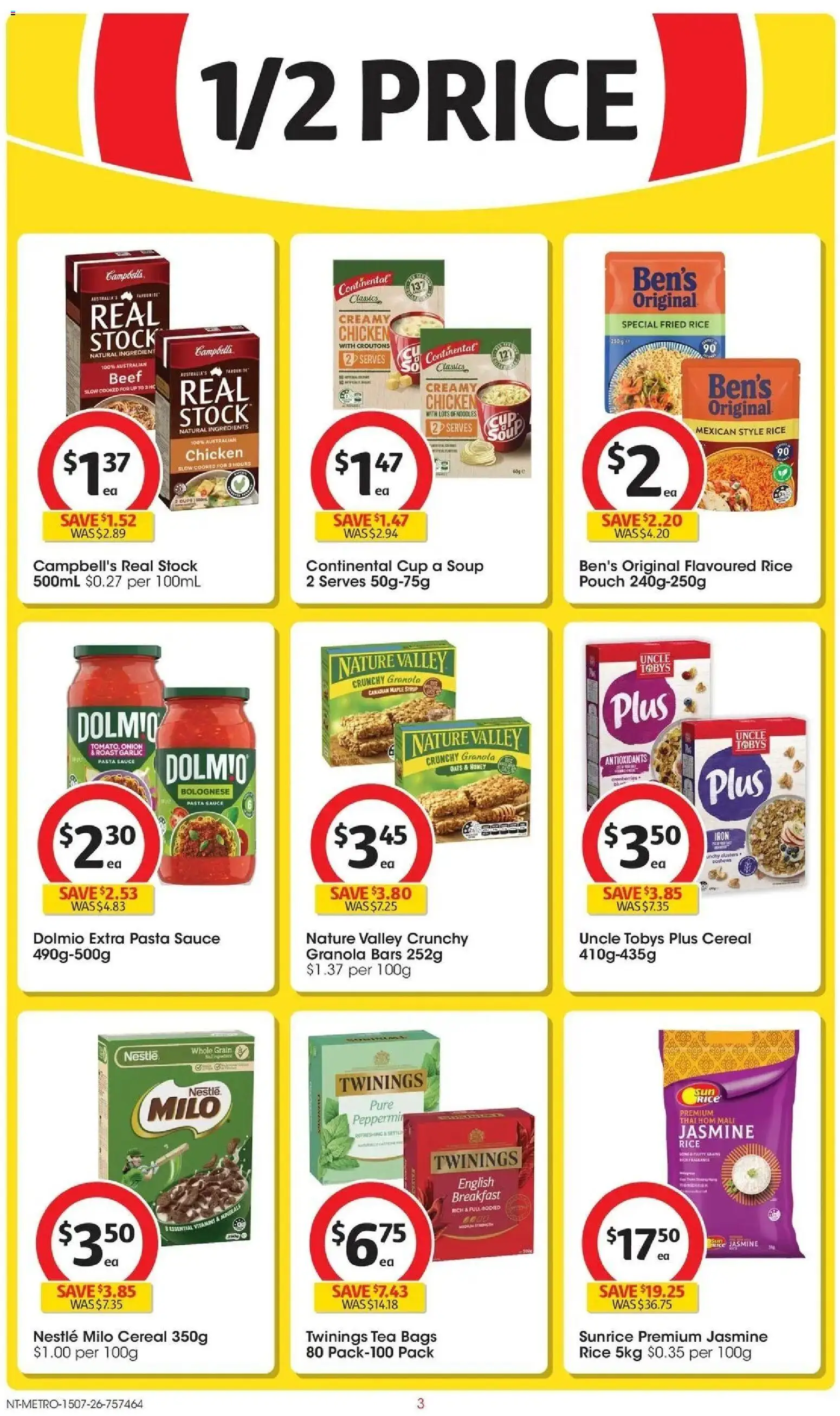 Coles catalogue - valid from 15/07/2026 | Page: 3 | Products: Cups, Beef, Cereal, Pasta