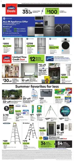 Preview of Lowe's weekly ads valid from 07/09/2026 | Page: 2 | Products: Ladder, Closet, Refrigerator, Dryer