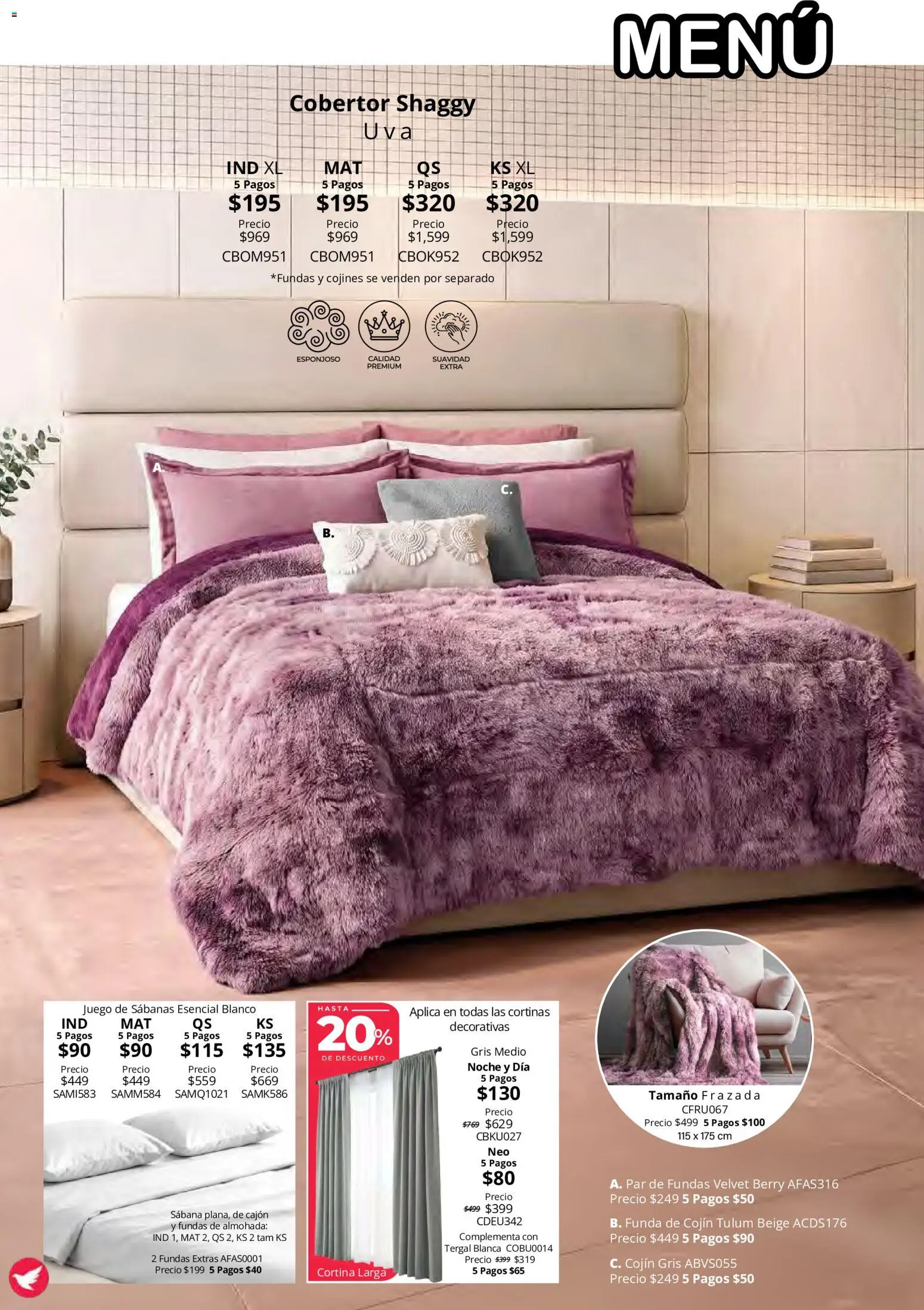Nuevas ofertas de Colchas Concord válidas en toda la República Mexicana desde el 15/10/2026. ¡Encuentra las mejores ofertas en Colchas Concord catálogo Colección Cobertor Calor de Hogar! | Página: 46