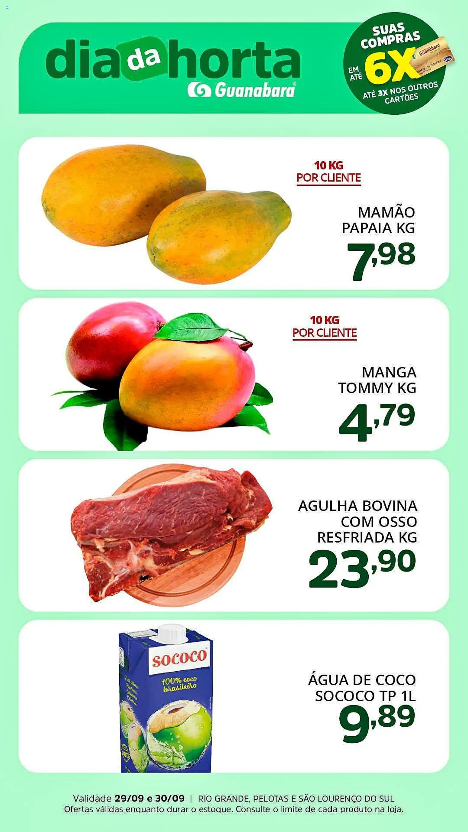 Supermercado Guanabara Folheto - válido de 29/09/2026 | Página: 3 | Produtos: Coco, Água de coco, Água, Mamão