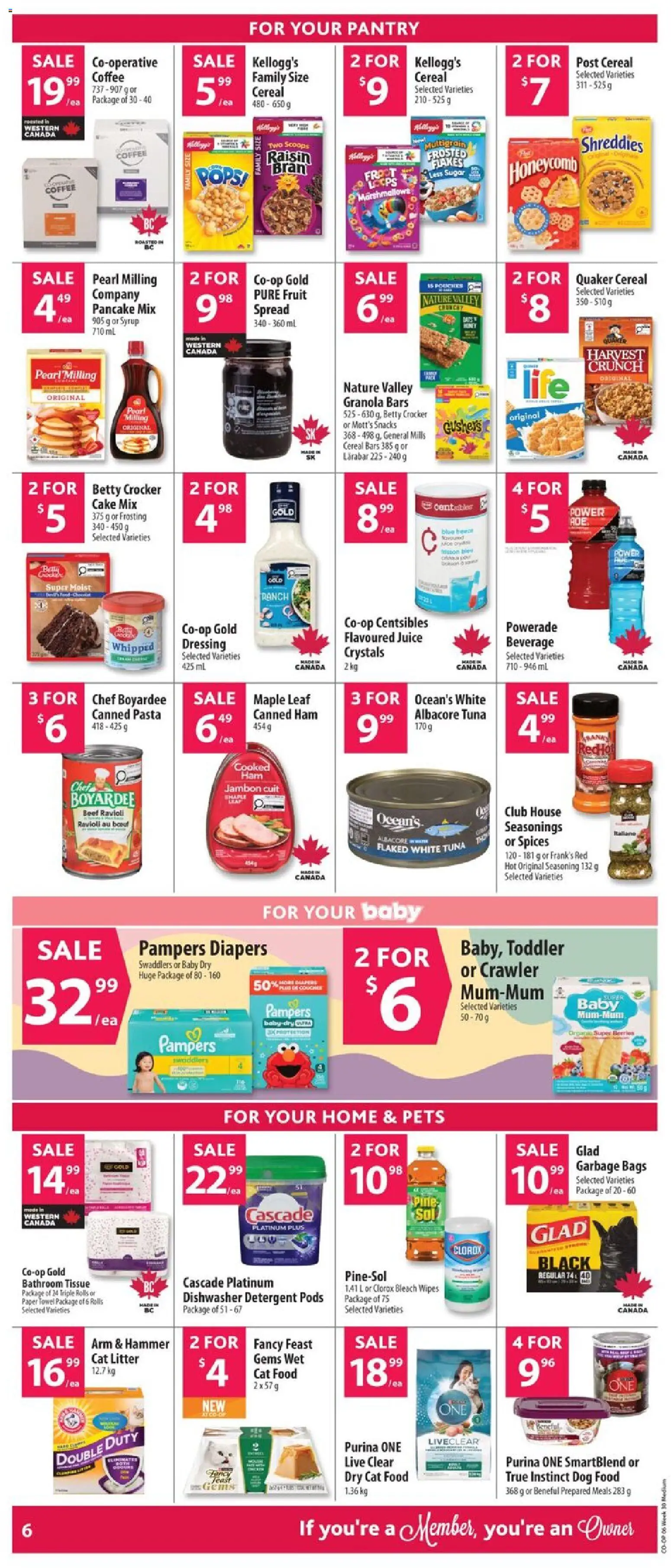 Co-op Food flyer valid from Jul 23, 2026 | Page: 9 | Products: Flakes, Detergent, Ham, Juice