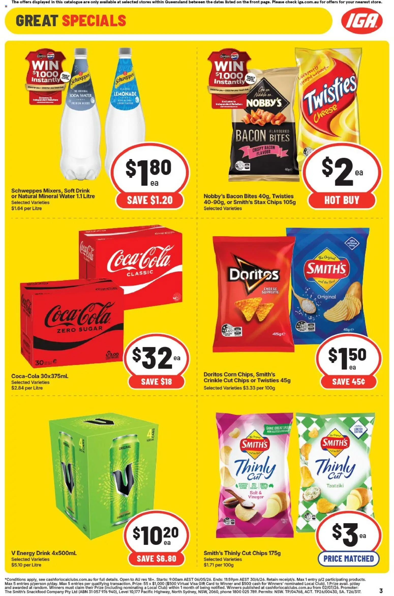 IGA catalogue - valid from 20.05.2026 | Page: 6 | Products: Chips, Salt, Sugar, Vinegar