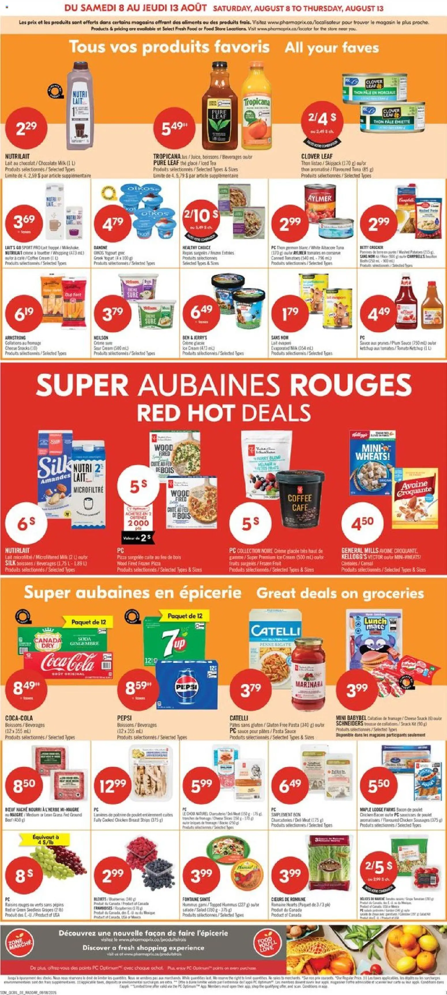 Pharmaprix flyer valid from Aug 7, 2026 | Page: 5 | Products: Beef, Pepsi, Ice, Grapes