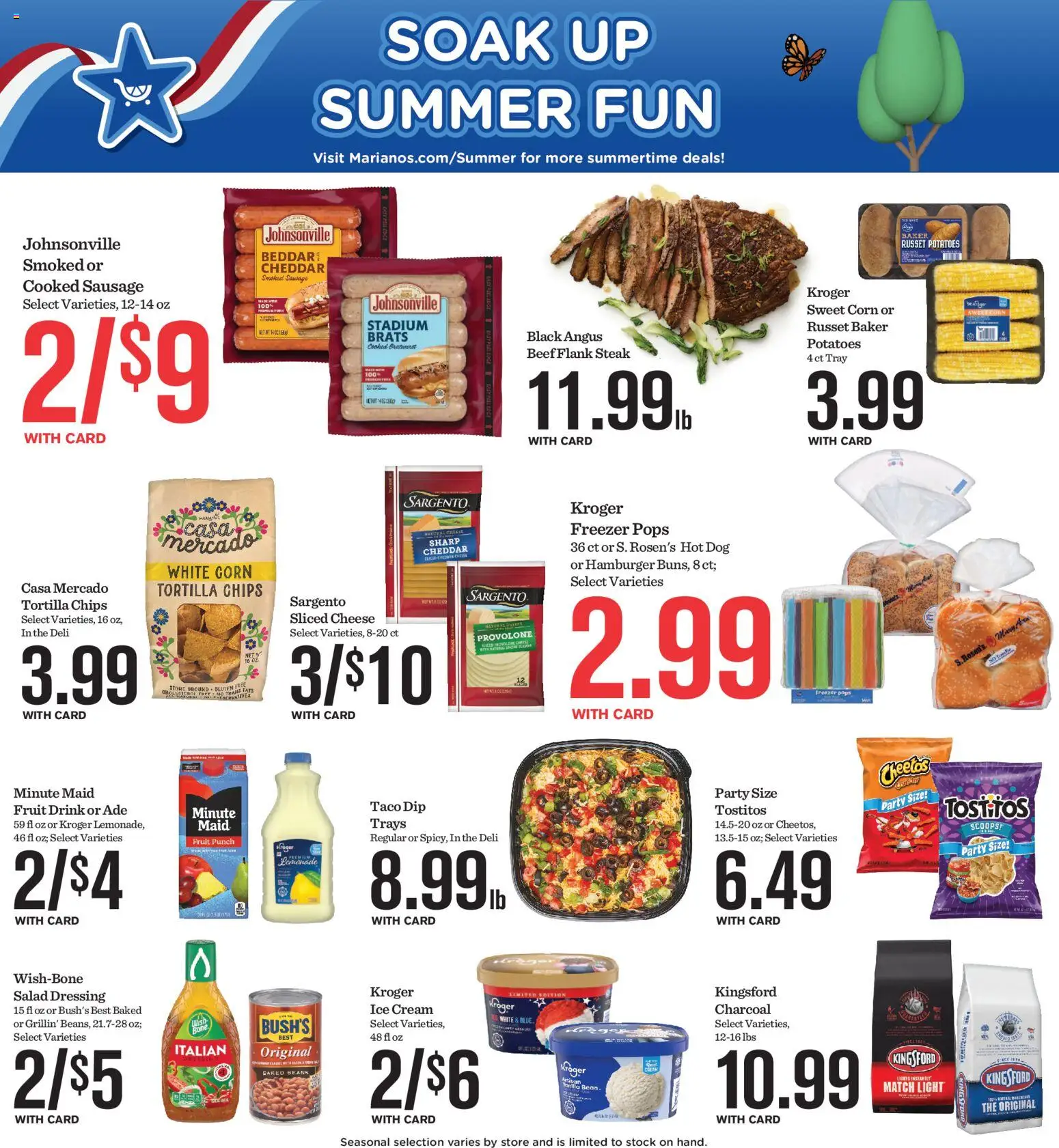 Mariano's Weekly Ad - valid from 10.06.2026 | Page: 8 | Products: Corn, Cheese, Ice cream, Freezer