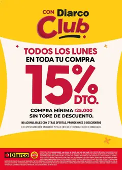 Vista previa Diarco - 15% Off Diarco Club – Barrio Lunes válido desde el 01/08/2026