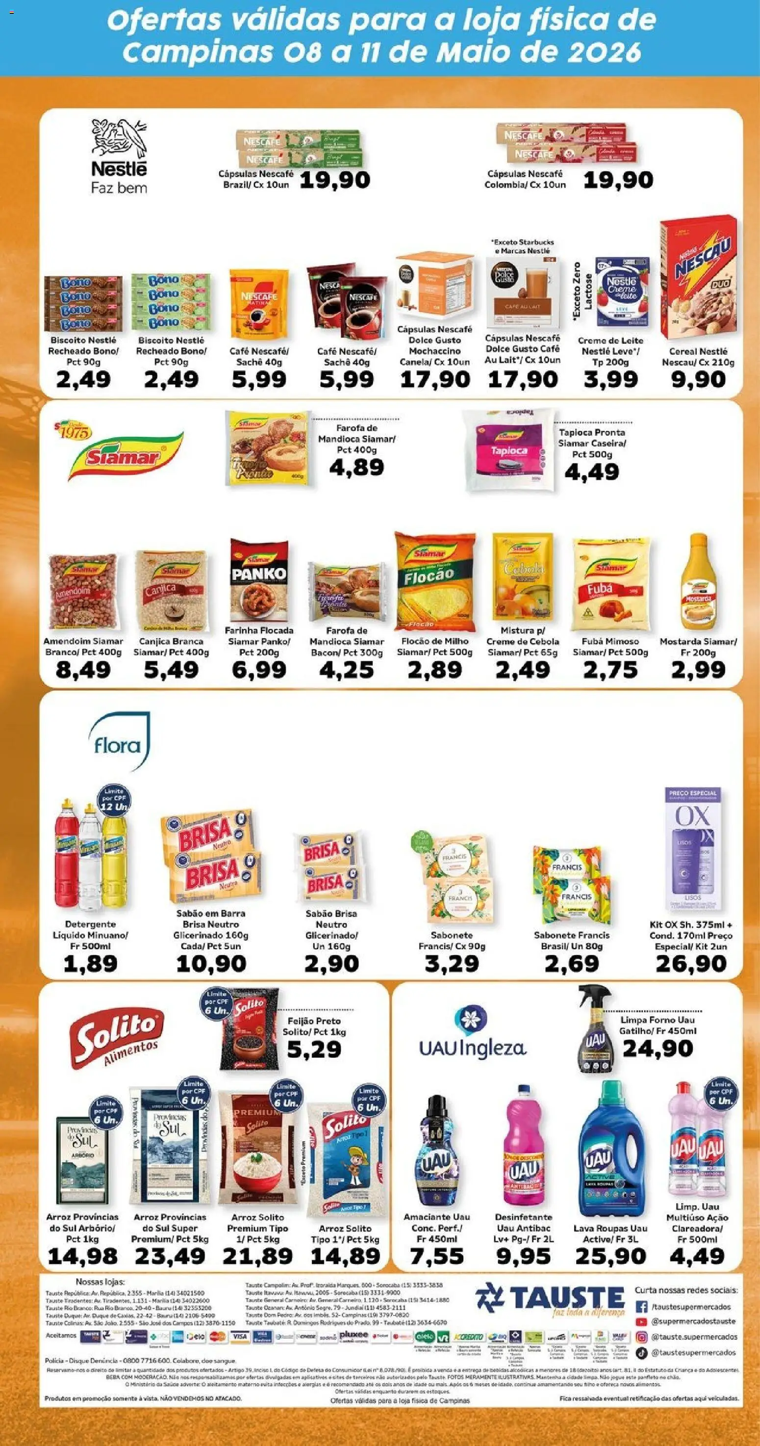 Tauste Folheto - válido de 08.05.2026 | Página: 5 | Produtos: Feijão, Sabão, Tapioca, Creme
