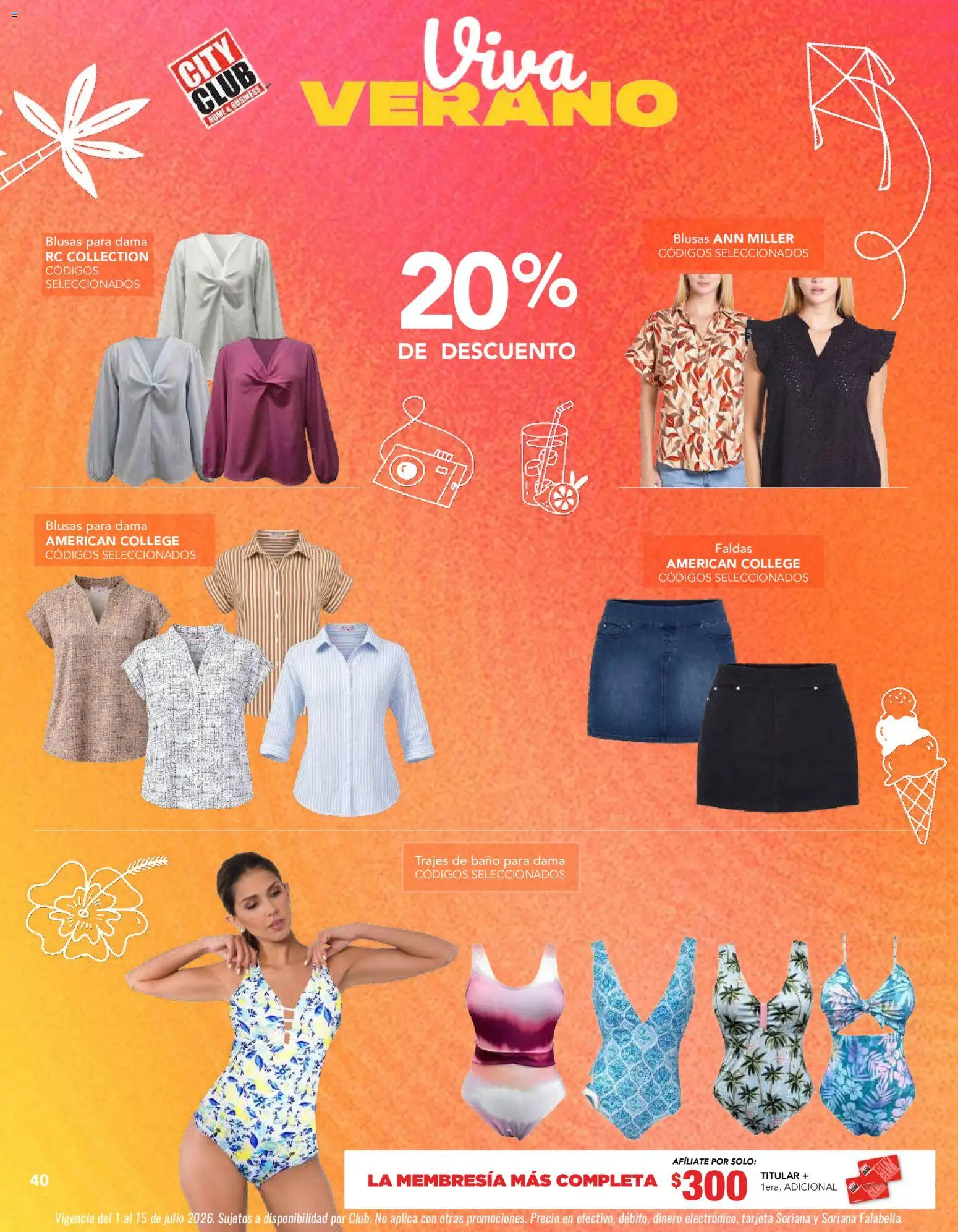 Nuevas ofertas de City Club válidas en toda la República Mexicana desde el 01/07/2026. ¡Encuentra las mejores ofertas en City Club catálogo! | Página: 40 | Productos: Faldas, Baño