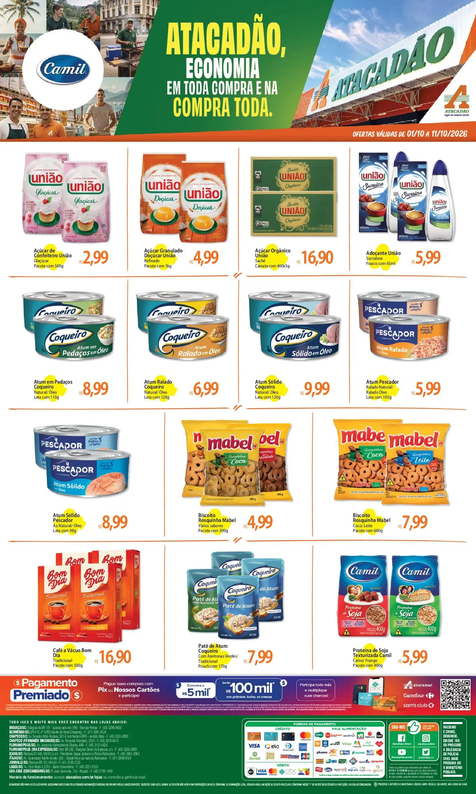 Atacadão Folheto - válido de 01/10/2026 | Página: 1 | Produtos: Patê, Café, Atum, Ômega