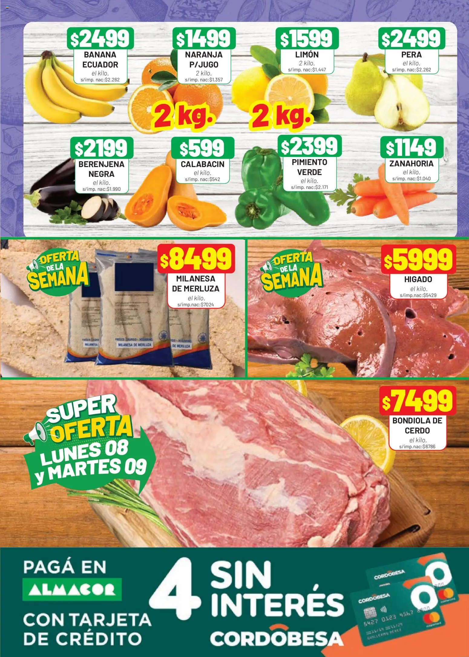 Almacor catálogo │ válido desde el 04.06.2026 | Página: 3 | Productos: Pera, Pimiento, Cerdo, Zanahoria