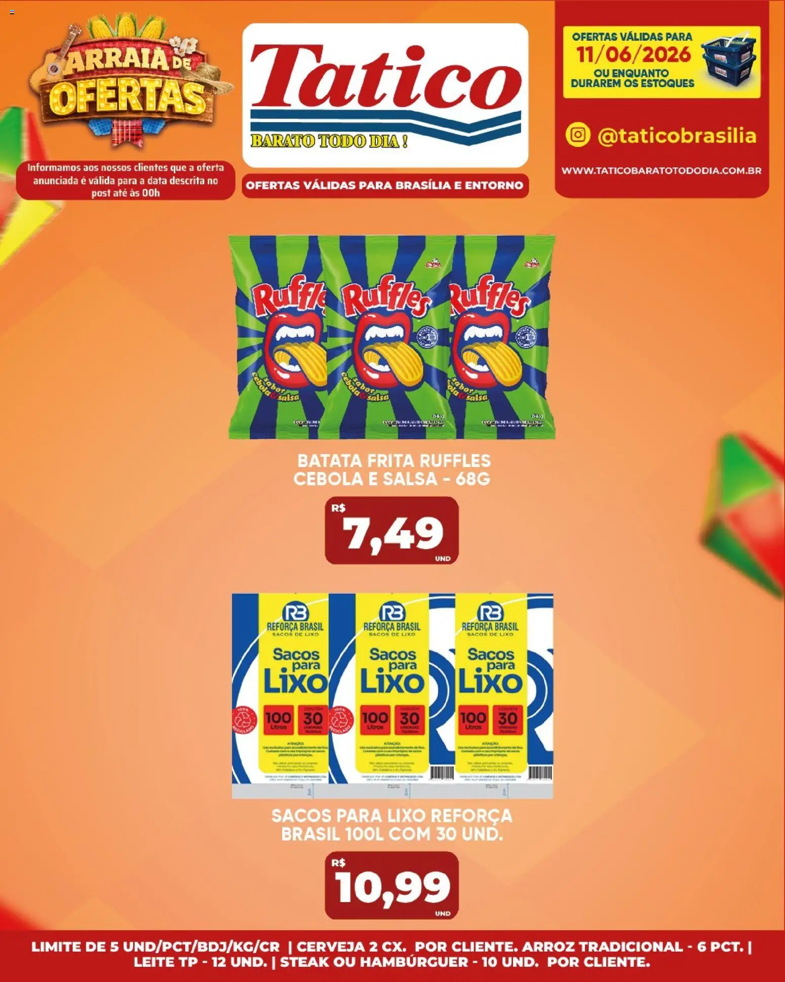 Tatico Folheto - válido de 11.06.2026 | Página: 18 | Produtos: Cebola, Cerveja, Arroz, Batata frita