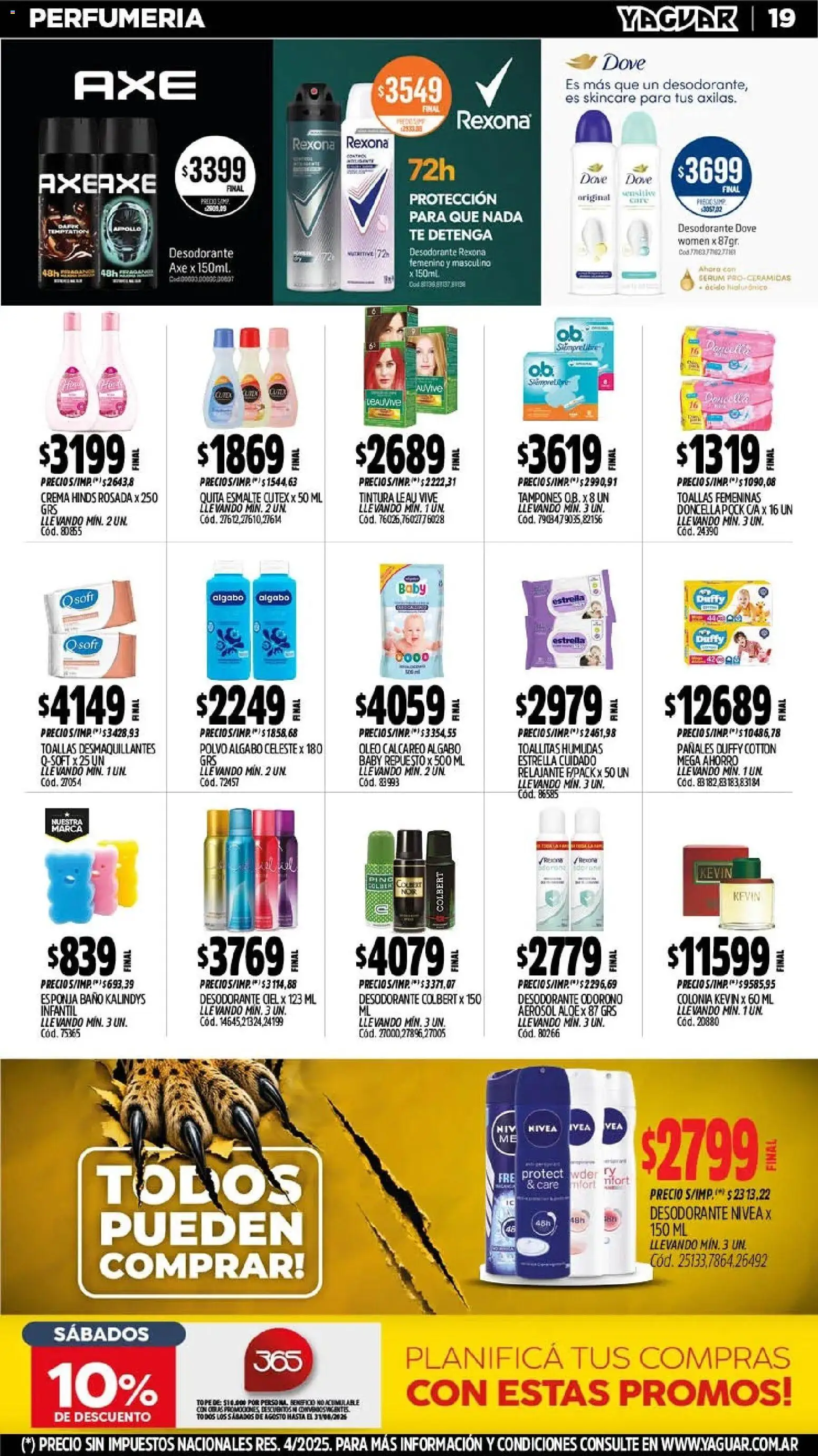 Yaguar - Oferta Semanal Neuquen │ válido desde el 03/08/2026 | Página: 20 | Productos: Toallas, Baño, Serum, Esponja