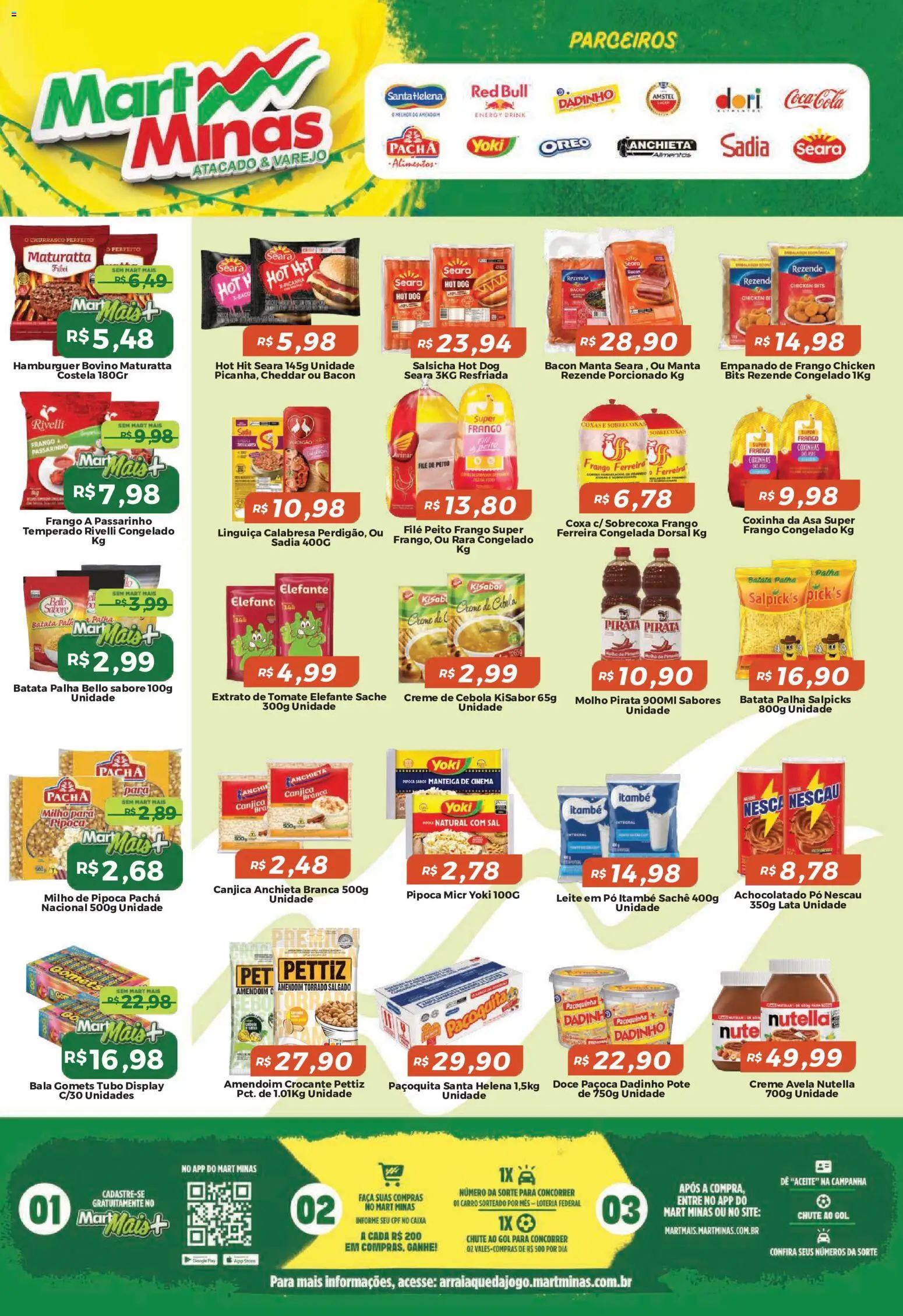 Mart Minas Folheto - válido de 04.06.2026 | Página: 2 | Produtos: Cebola, Linguiça, Caixa, Frango