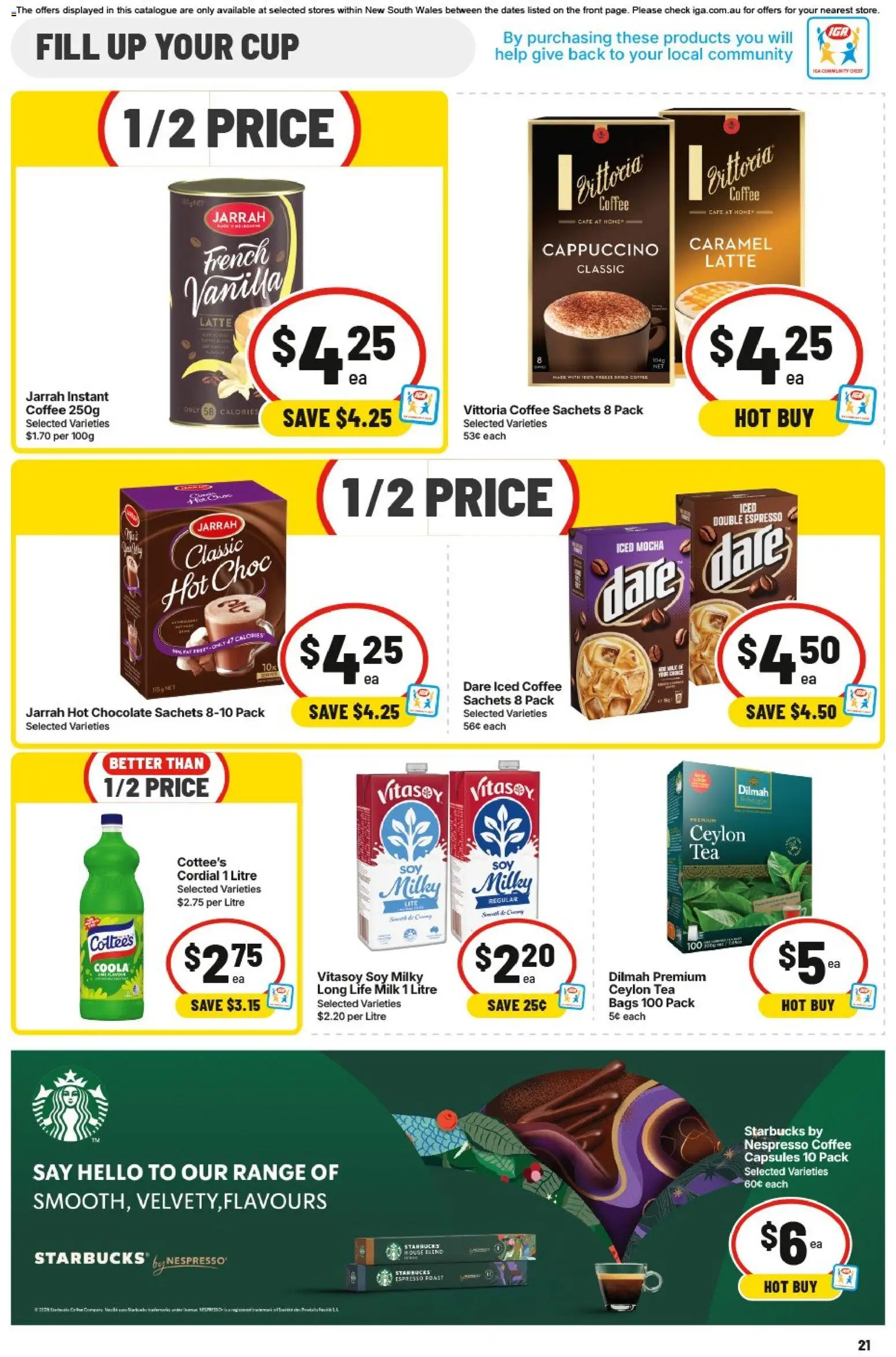 IGA catalogue - valid from 19/08/2026 | Page: 19 | Products: Coffee, Tea, Iced coffee, Vanilla