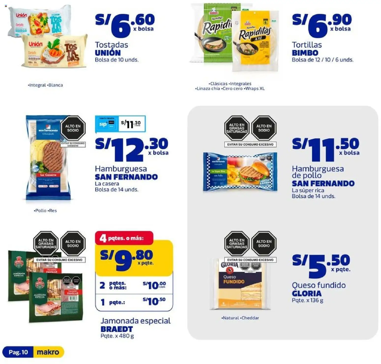 Catálogo Makro válido desde 30/07/2026 | Página: 10 | Productos: Queso, Bolsa