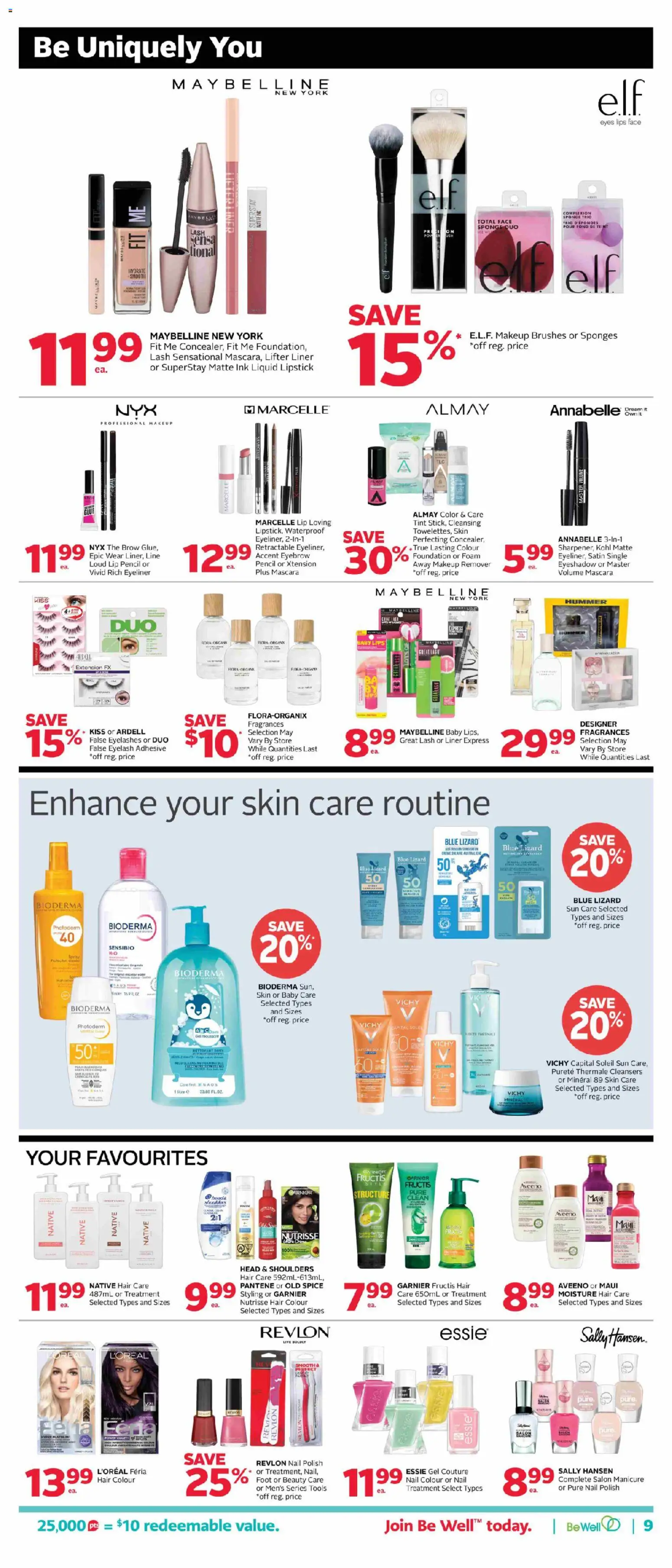 Rexall flyer valid from Jul 31, 2026 | Page: 19 | Products: Sponge, Nail polish, Makeup remover, Sunscreen