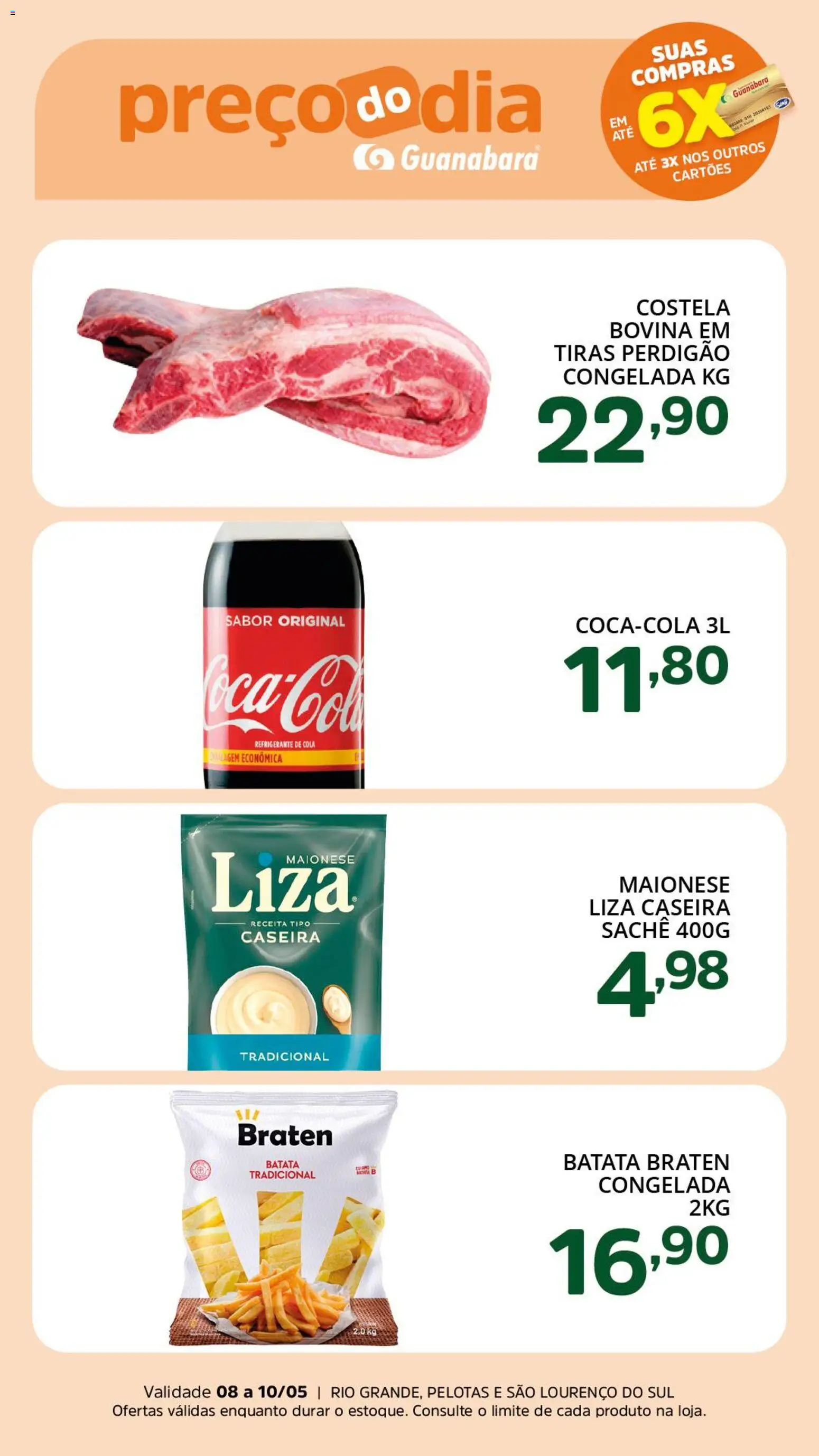 Supermercado Guanabara Folheto - válido de 08.05.2026 | Página: 4 | Produtos: Cola, Refrigerante, Batata, Maionese