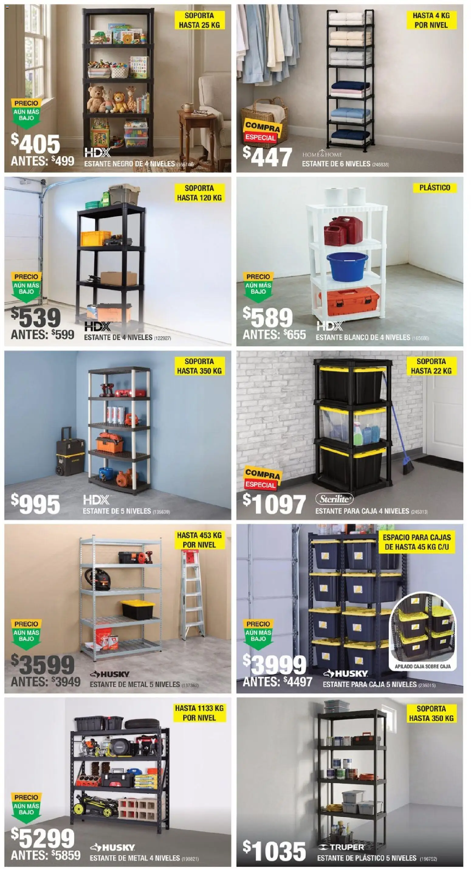 Nuevas ofertas de Home Depot válidas en toda la República Mexicana desde el 13/08/2026. ¡Encuentra las mejores ofertas en Home Depot catálogo! | Página: 7 | Productos: Estante, Caja, Sobre