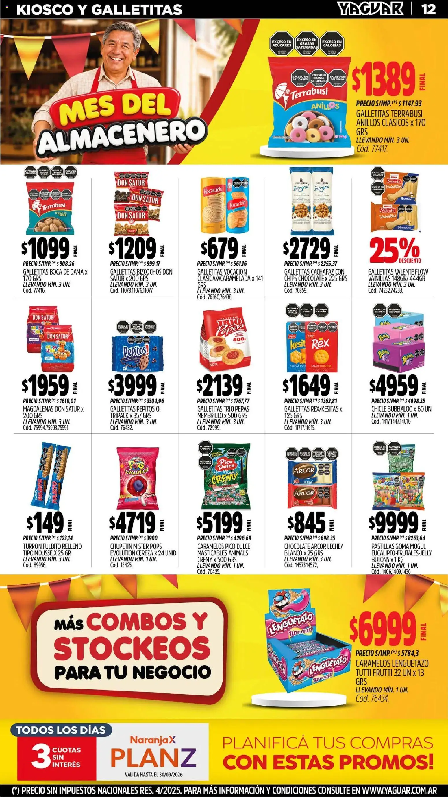 Yaguar - Oferta Semanal Mar del Plata │ válido desde el 31/08/2026 | Página: 12 | Productos: Galletitas, Dulce, Mousse, Turrón