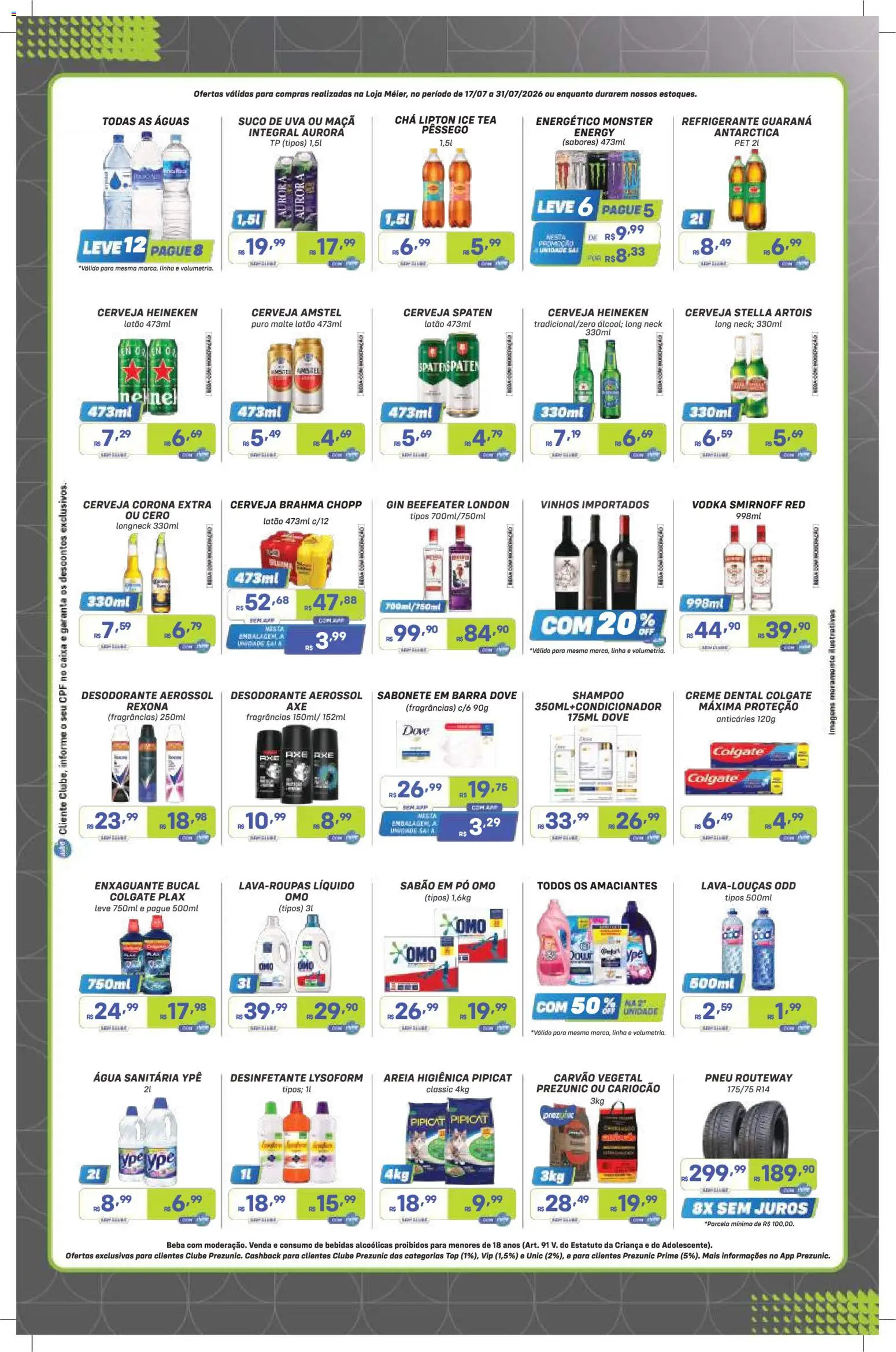 Prezunic Folheto - válido de 17/07/2026 | Página: 5 | Produtos: Shampoo, Caixa, Creme, Sabão em pó omo
