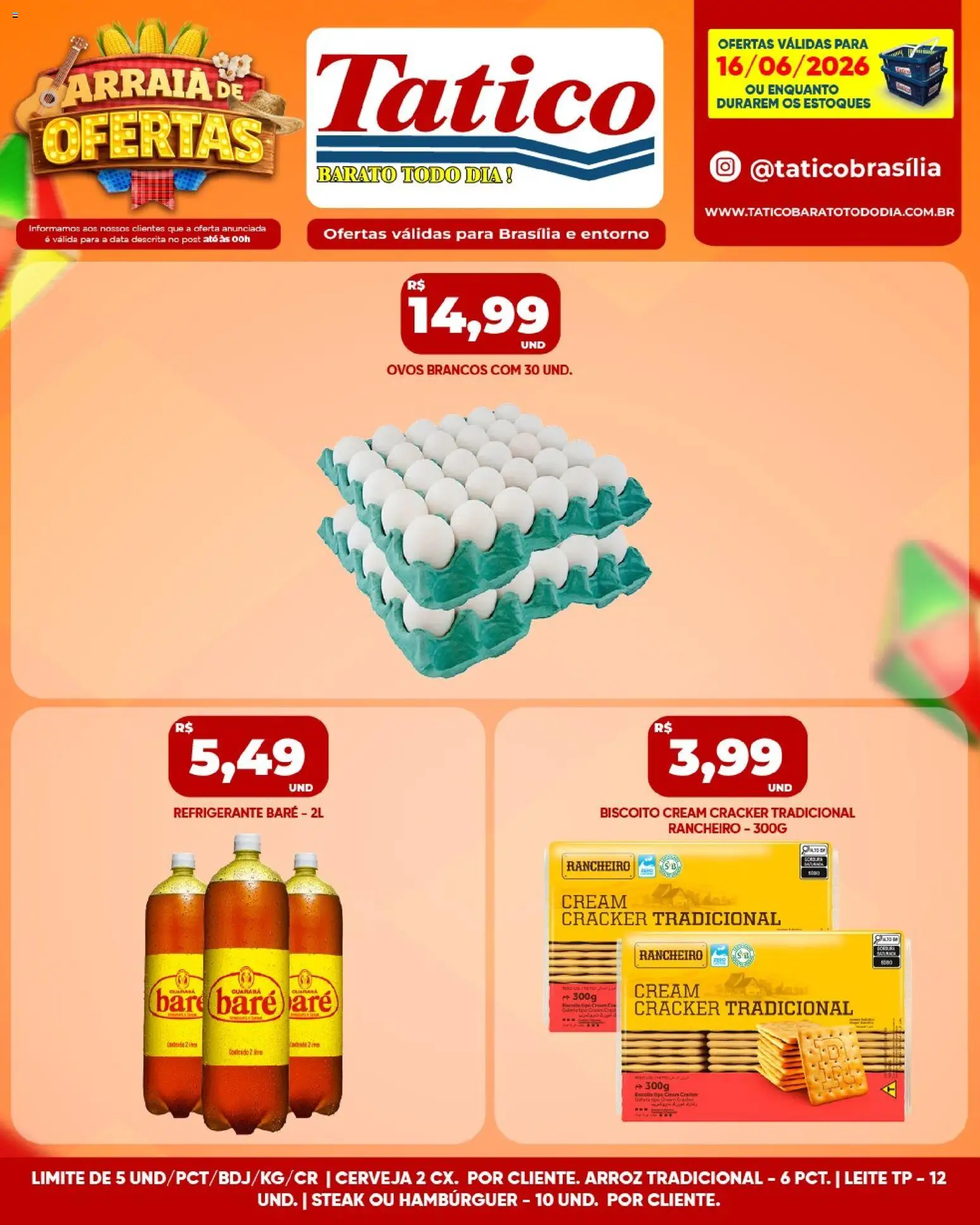 Tatico Folheto - válido de 16.06.2026 | Página: 9 | Produtos: Biscoito, Cerveja, Arroz, Cream cracker