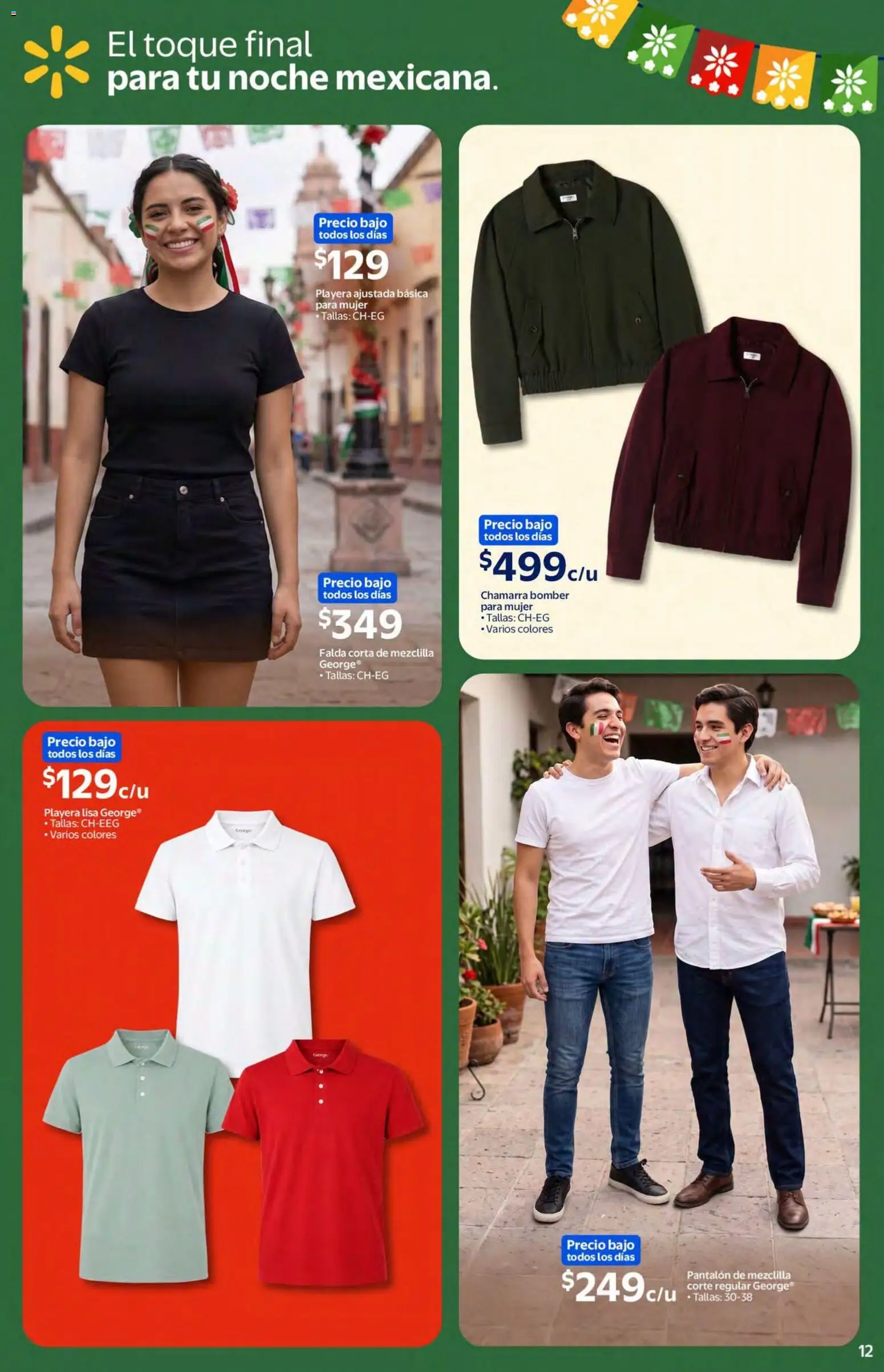 Nuevas ofertas de Walmart válidas en toda la República Mexicana desde el 02/09/2026. ¡Encuentra las mejores ofertas en Walmart folleto Celebra el orgullo mexicano con todo lo que nos une! | Página: 11 | Productos: Chamarra, Playera, Falda