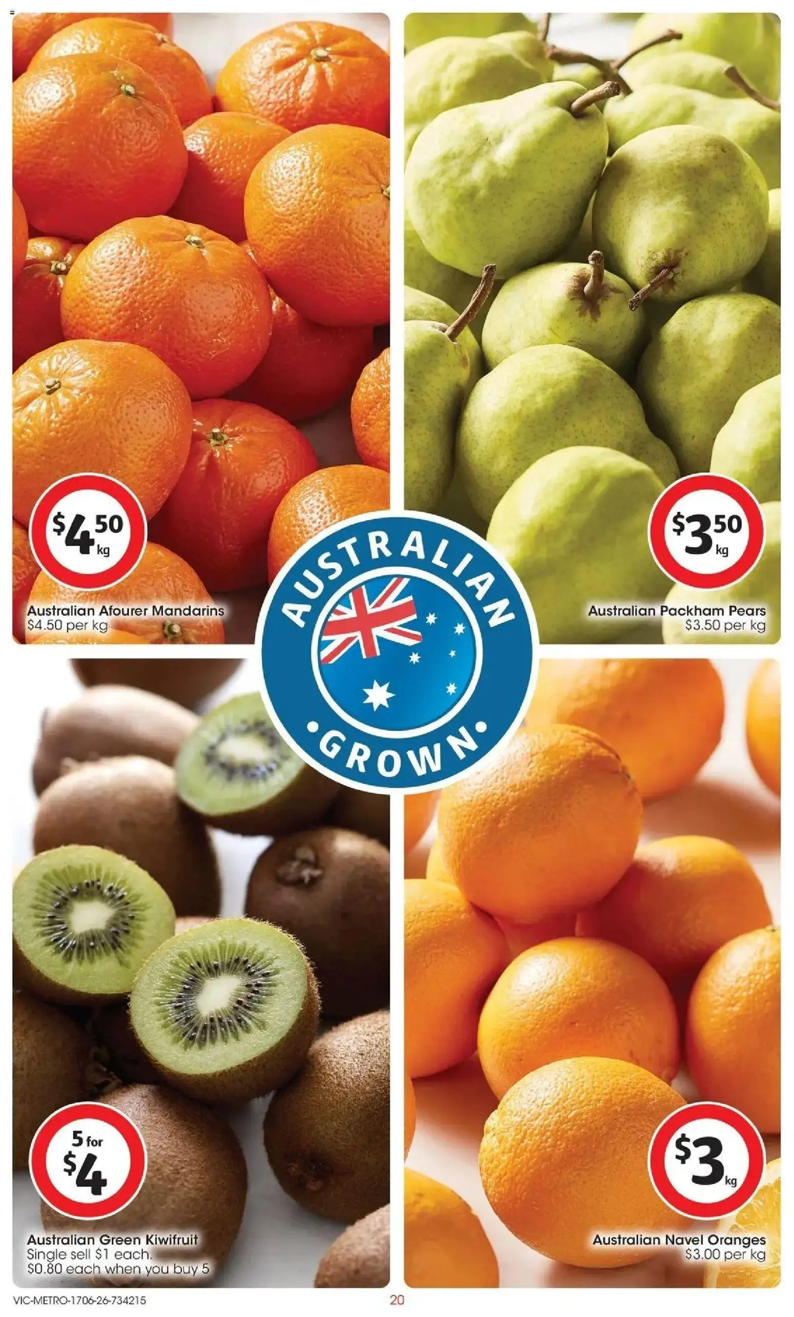 Coles catalogue - valid from 16.06.2026 | Page: 20 | Products: Oranges, Kiwifruit, Mandarins