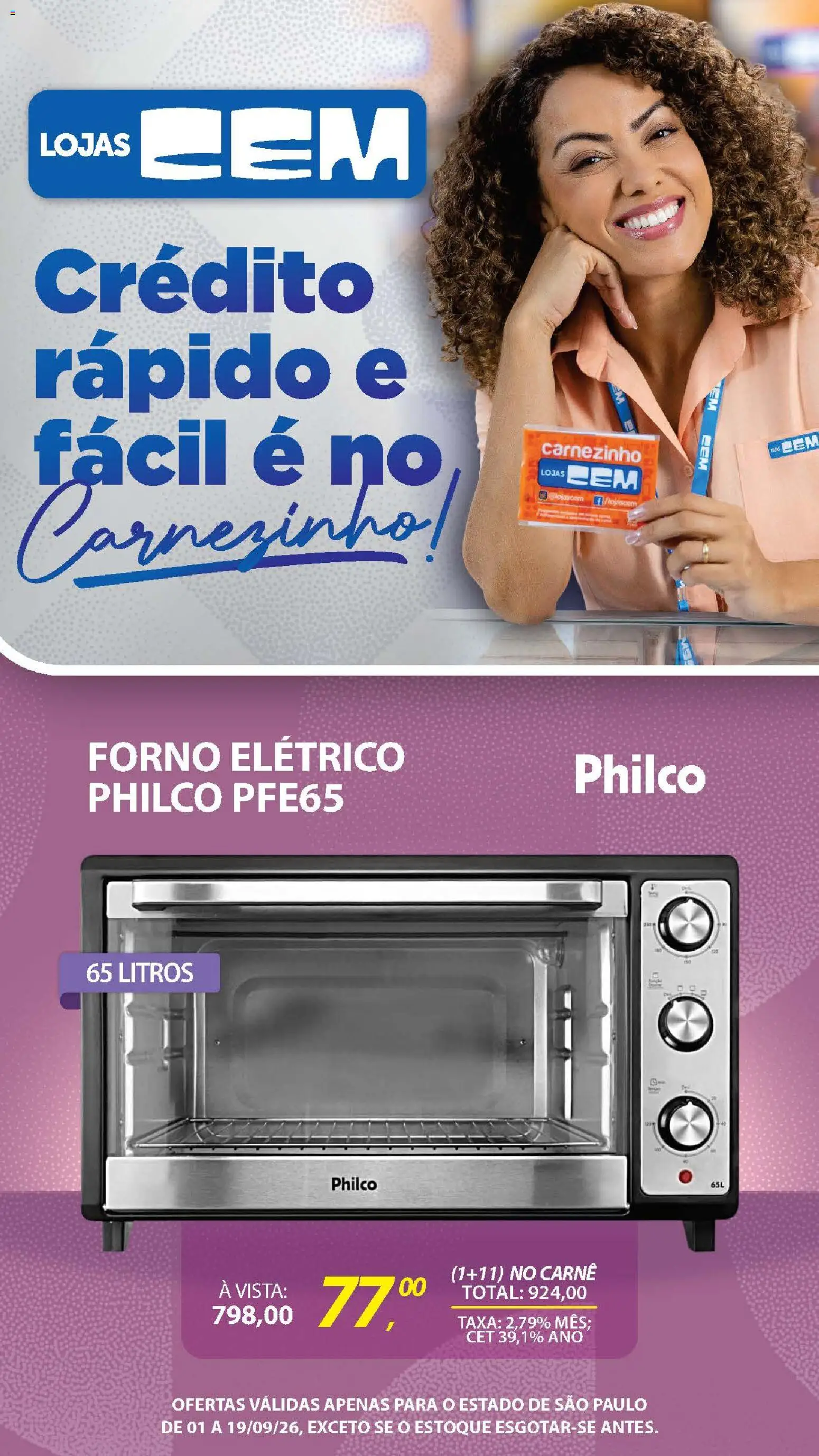 Lojas Cem Folheto - válido de 01/09/2026 | Página: 60 | Produtos: Forno, Forno elétrico, Carne