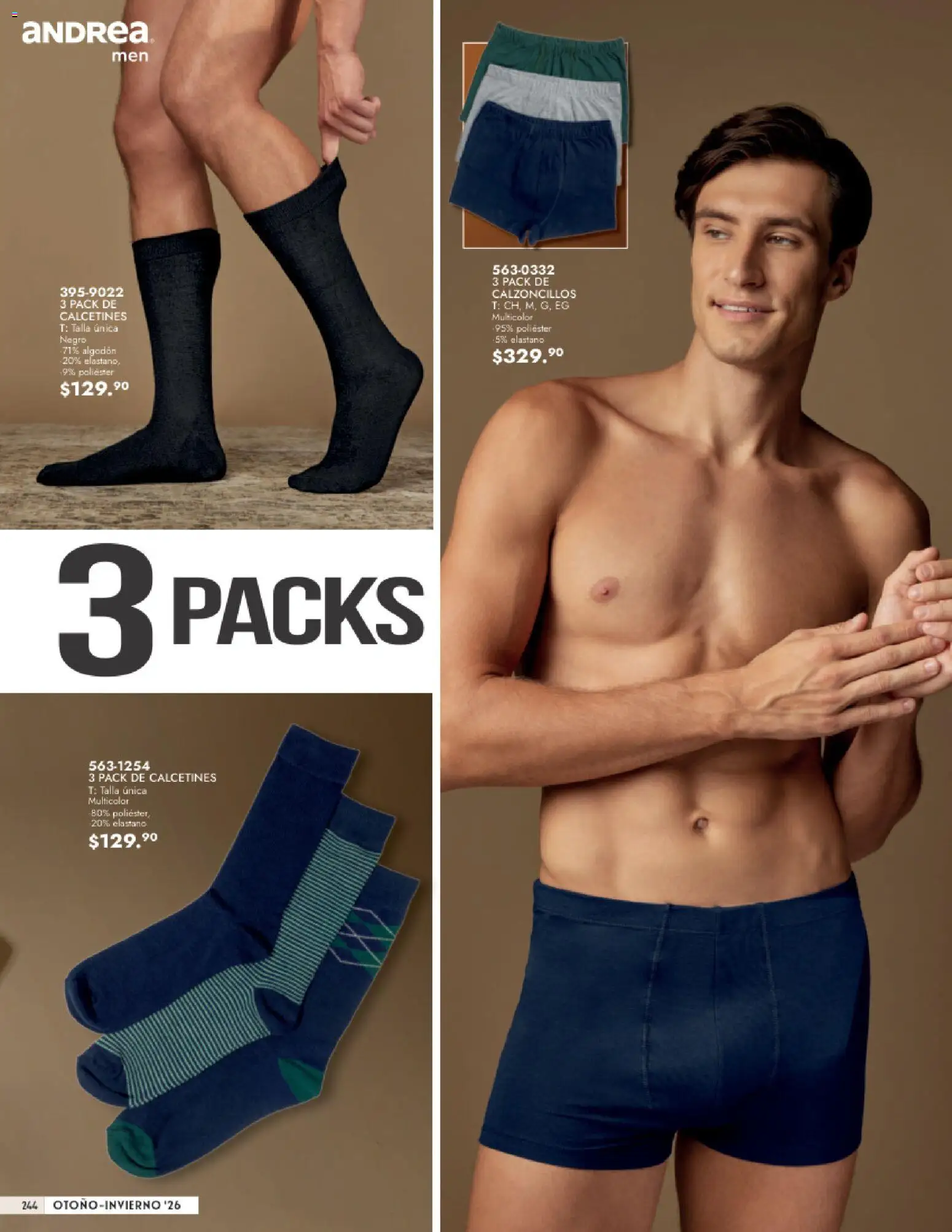 Nuevas ofertas de Andrea válidas en toda la República Mexicana desde el 23/08/2026. ¡Encuentra las mejores ofertas en Andrea catálogo Vestir Caballero! | Página: 86 | Productos: Calzoncillos, Calcetines, Algodón