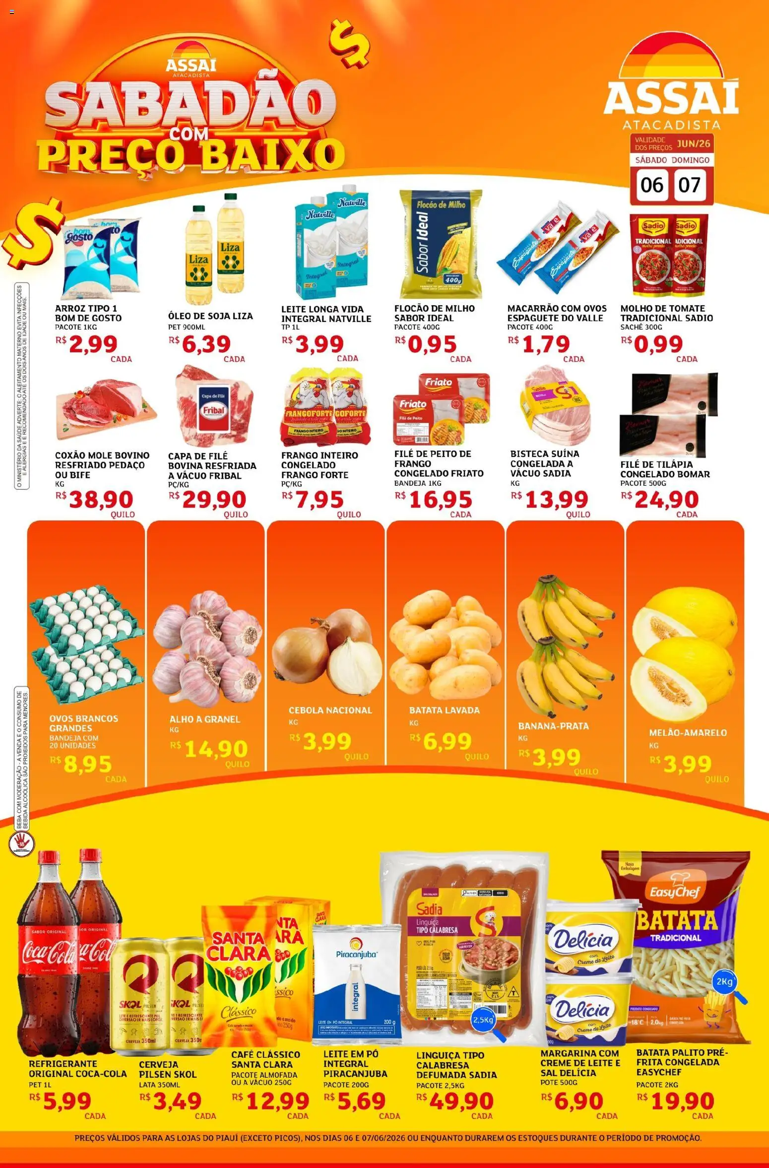 Assaí Atacadista Folheto - válido de 06.06.2026 | Página: 1 | Produtos: Óleo, Macarrão, Bebida, Bandeja