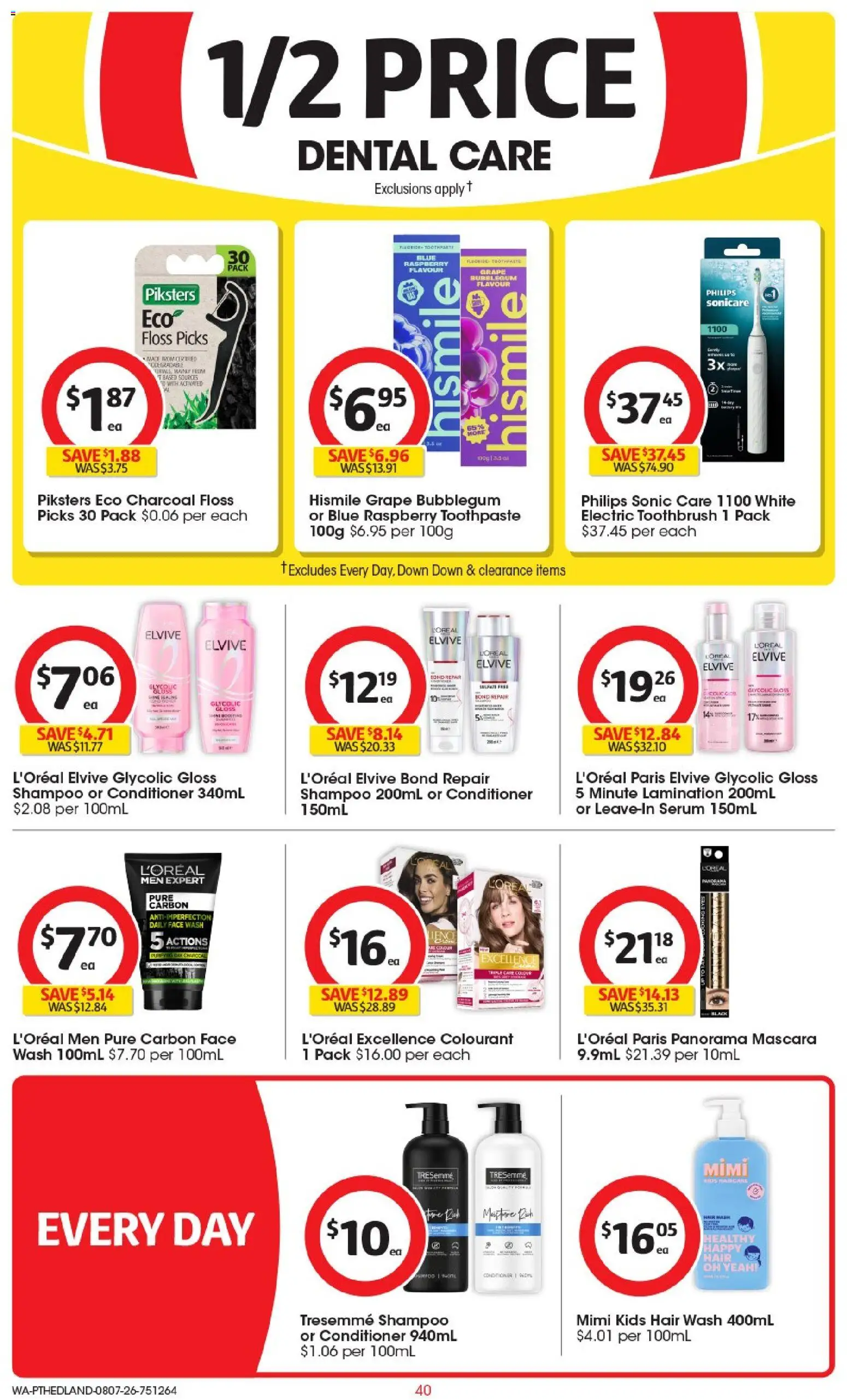 Coles catalogue - valid from 08/07/2026 | Page: 40 | Products: Mascara, Conditioner, Toothbrush, Face wash