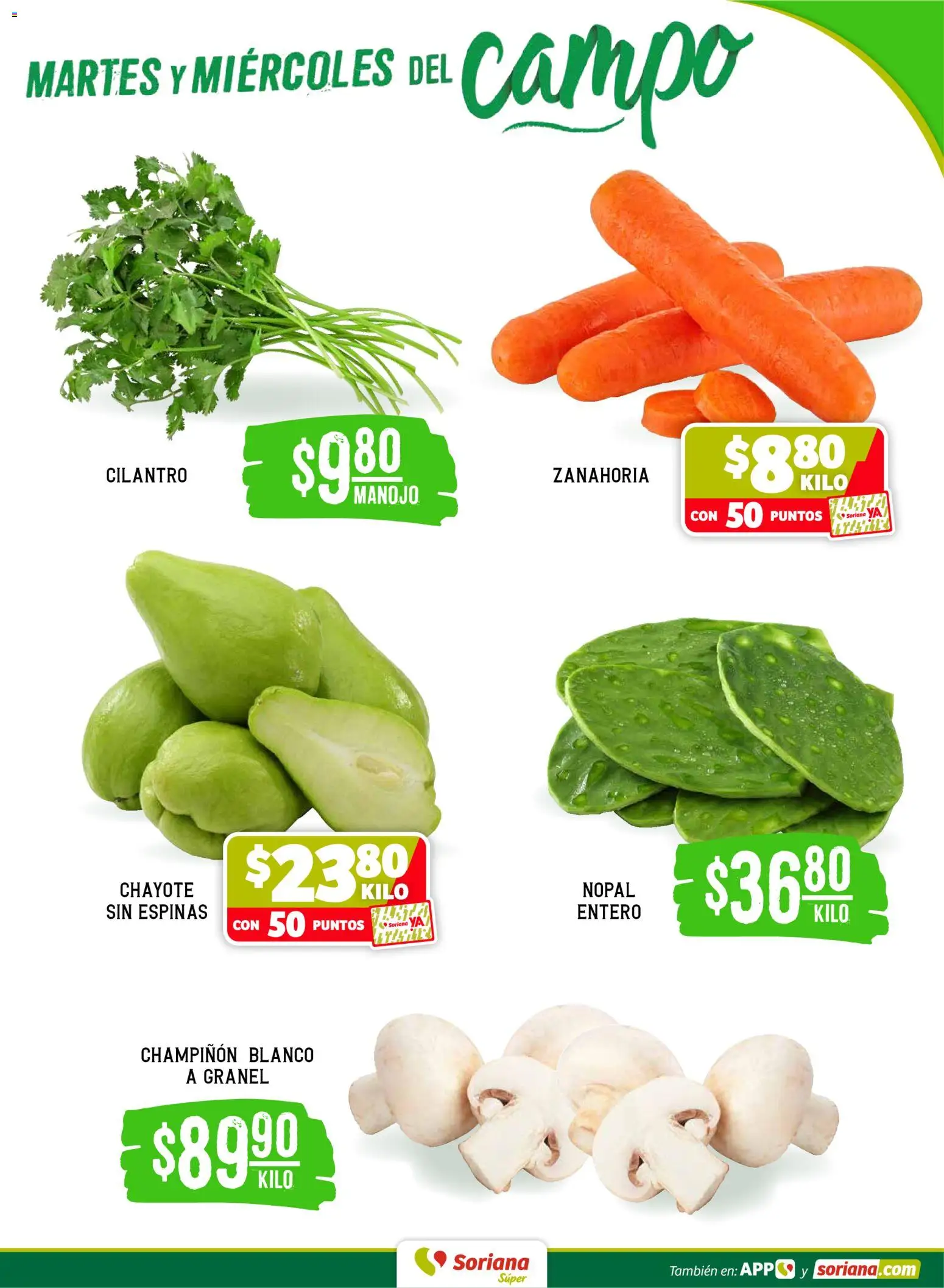 Nuevas ofertas de Soriana válidas en toda la República Mexicana desde el 19.05.2026. ¡Encuentra las mejores ofertas en Soriana Martes y Miércoles del Campo Súper: Nuevo León, Ciudad Victoria y Tampico! | Página: 3 | Productos: Zanahoria