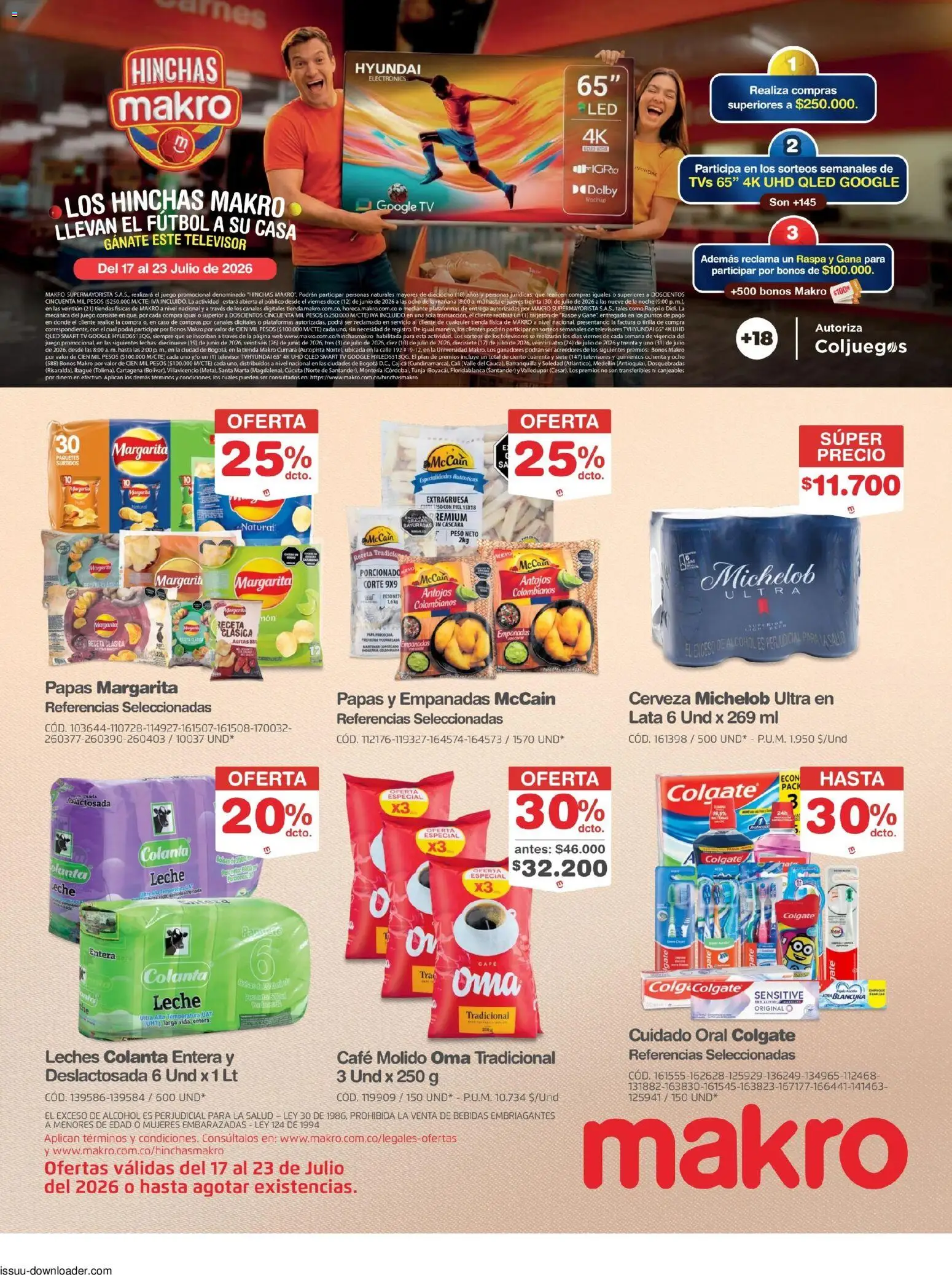 Makro revista - valida desde el 17/07/2026 | Página: 1 | Productos: Caso, Plátano, Papa, Leche
