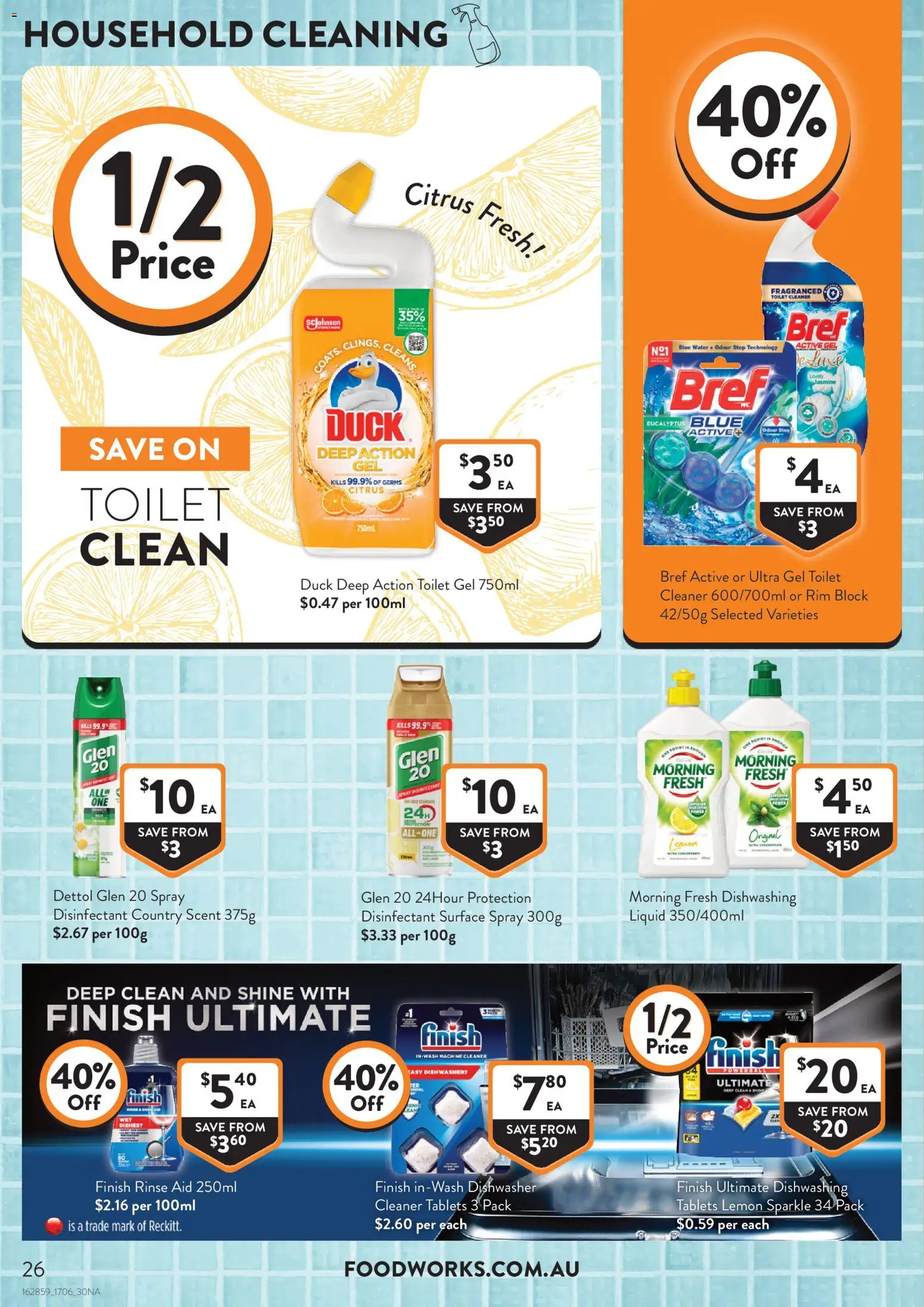 Foodworks catalogue - valid from 17.06.2026 | Page: 26 | Products: Toilet, Cleaner, Duck, Dishwasher