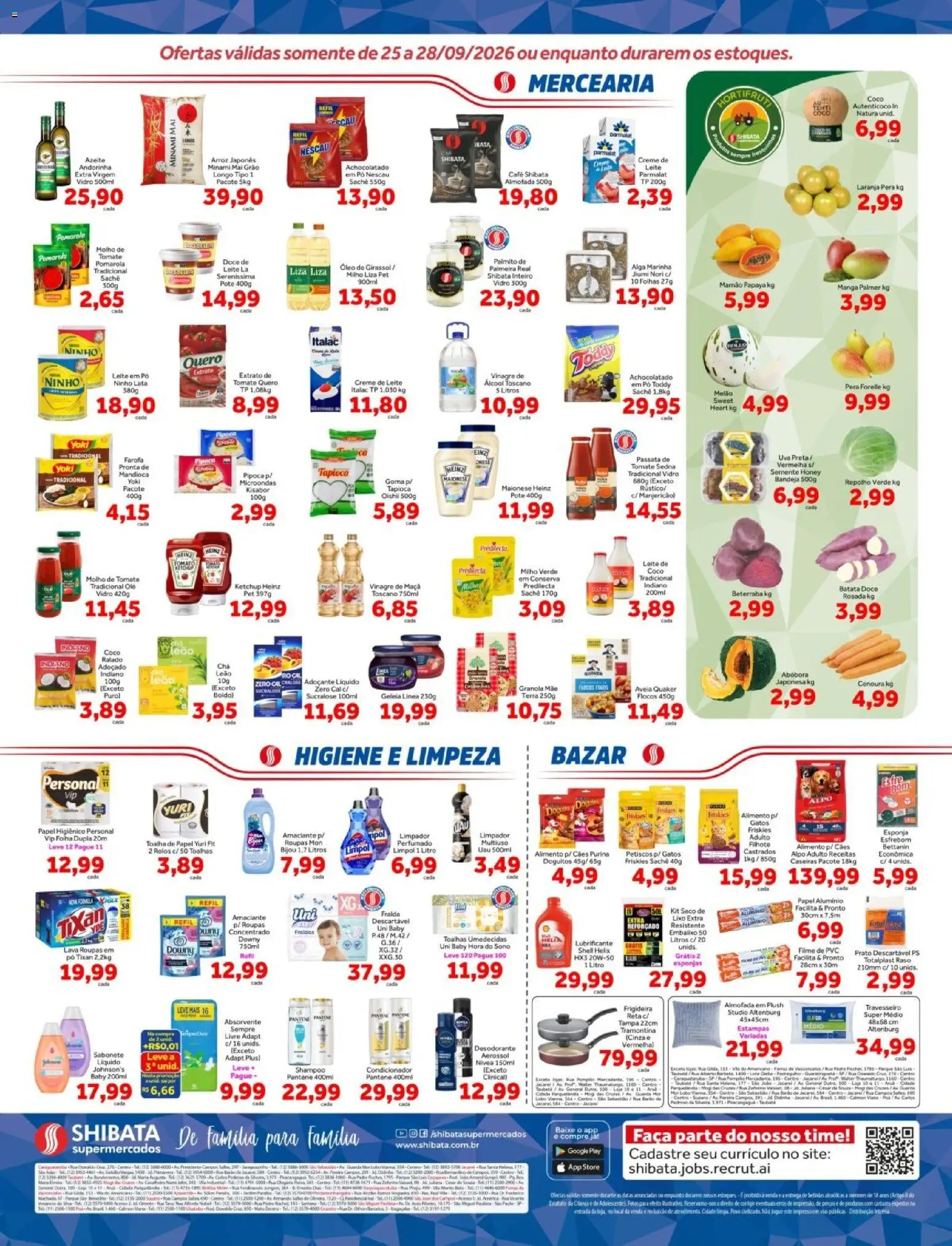 Shibata Folheto - válido de 25/09/2026 | Página: 2 | Produtos: Esponja, Faca, Óleo de girassol, Papel higiênico