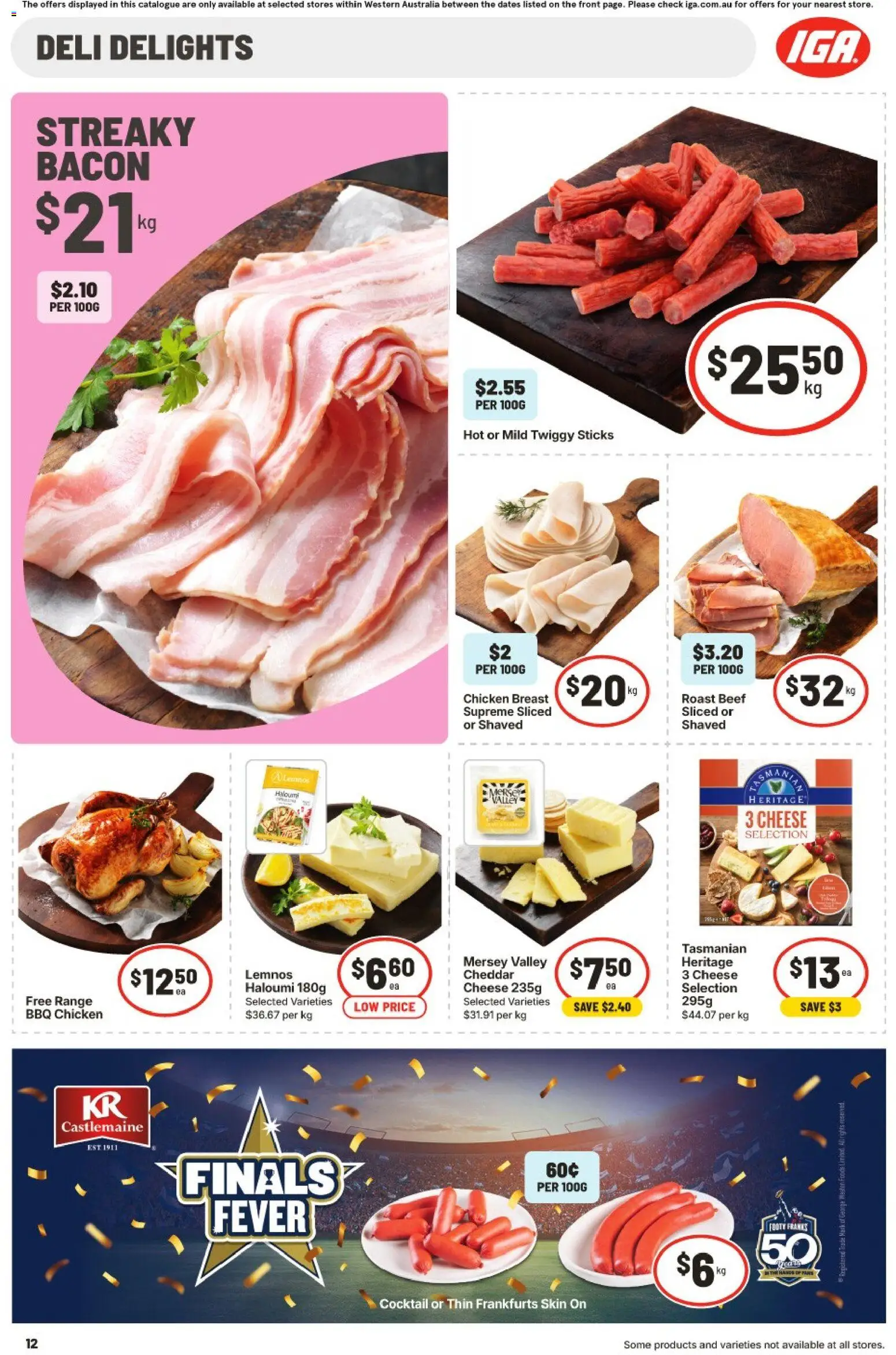 IGA catalogue - valid from 23/09/2026 | Page: 12 | Products: Bacon, Chicken breast, Beef, Cheddar