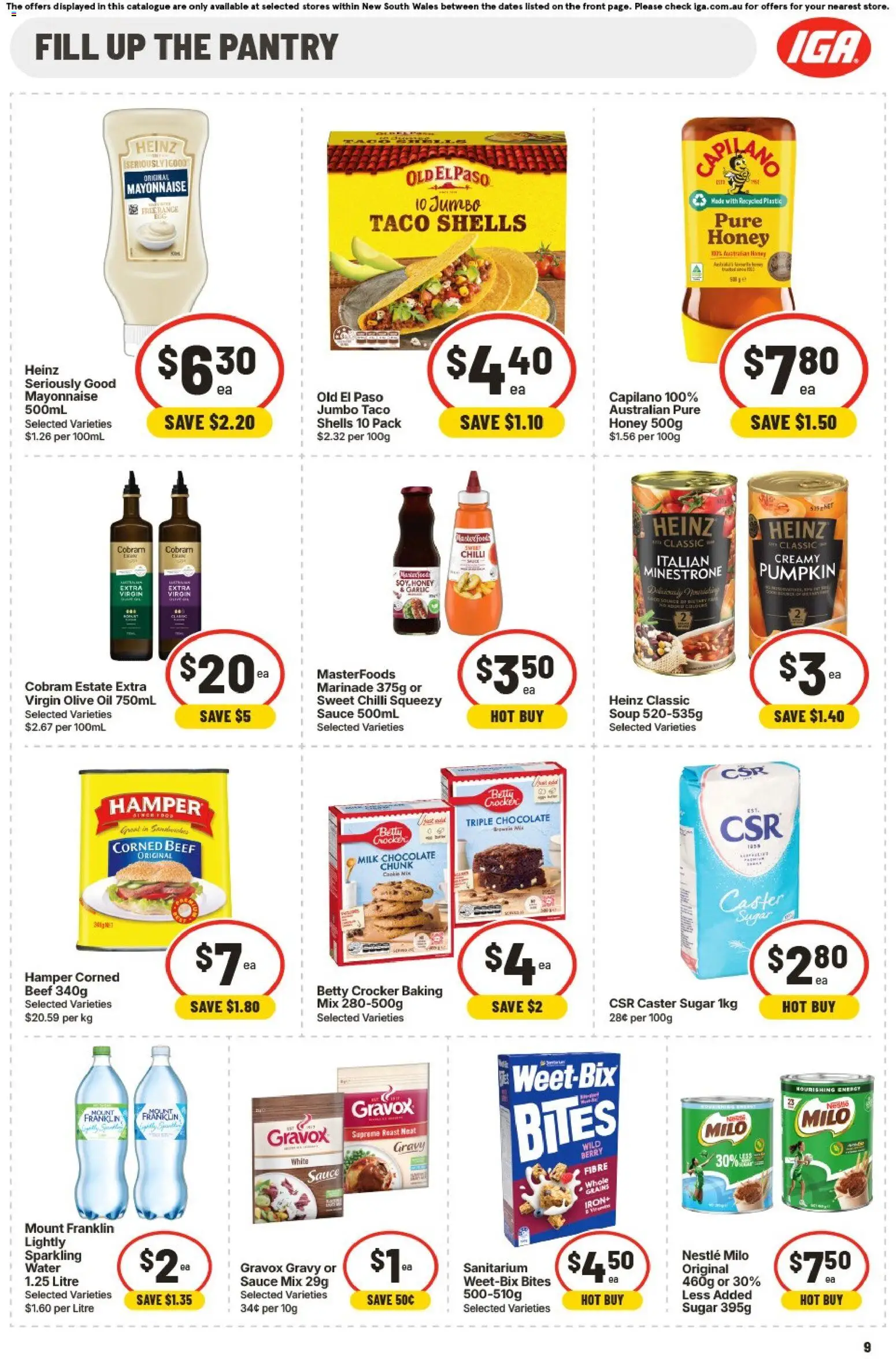 IGA catalogue - valid from 01/07/2026 | Page: 9 | Products: Milk, Oil, Soup, Garlic