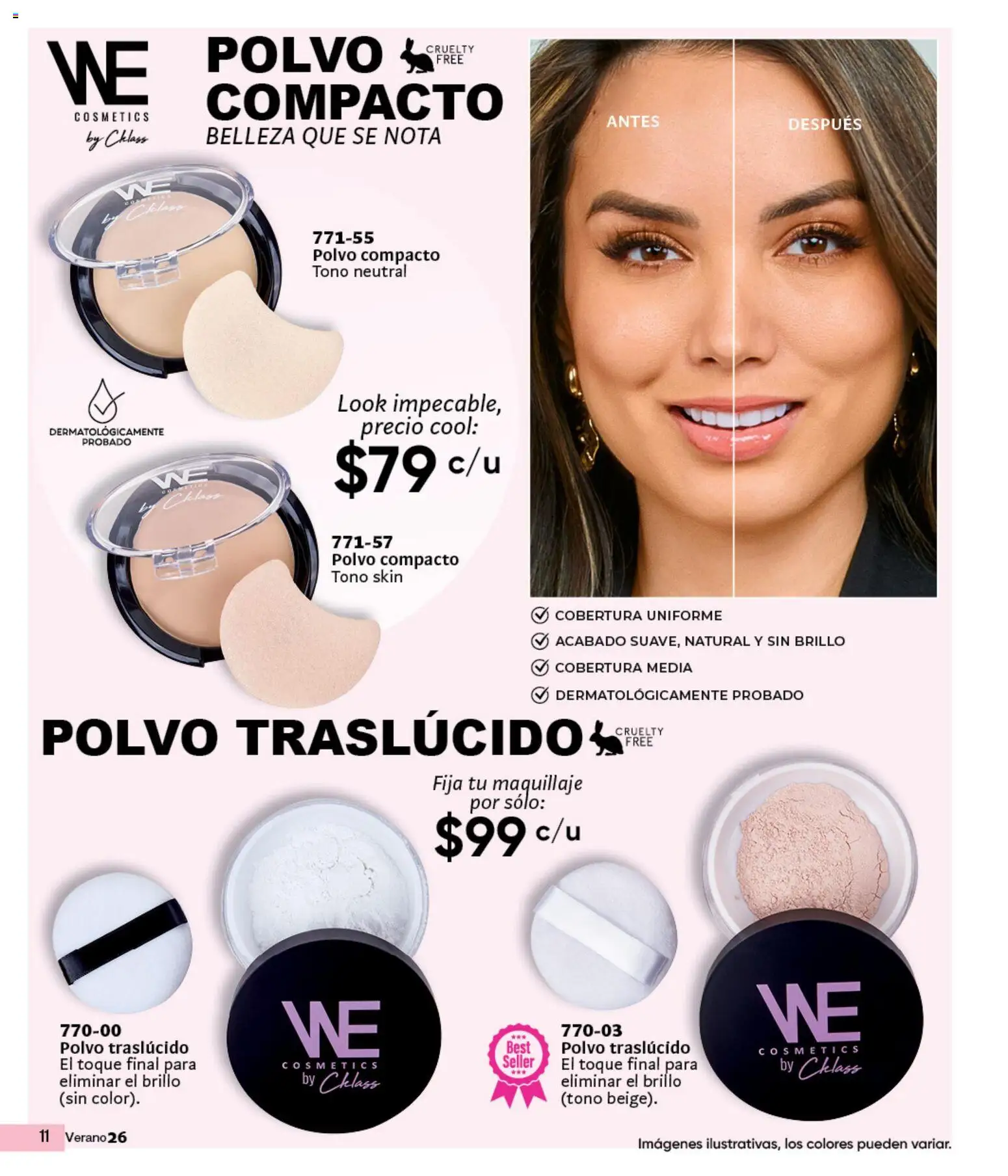 Nuevas ofertas de Cklass válidas en toda la República Mexicana desde el 05.03.2026. ¡Encuentra las mejores ofertas en Cklass catálogo Verano Home! | Página: 66 | Productos: Brillo, Polvo compacto, Maquillaje, Polvo