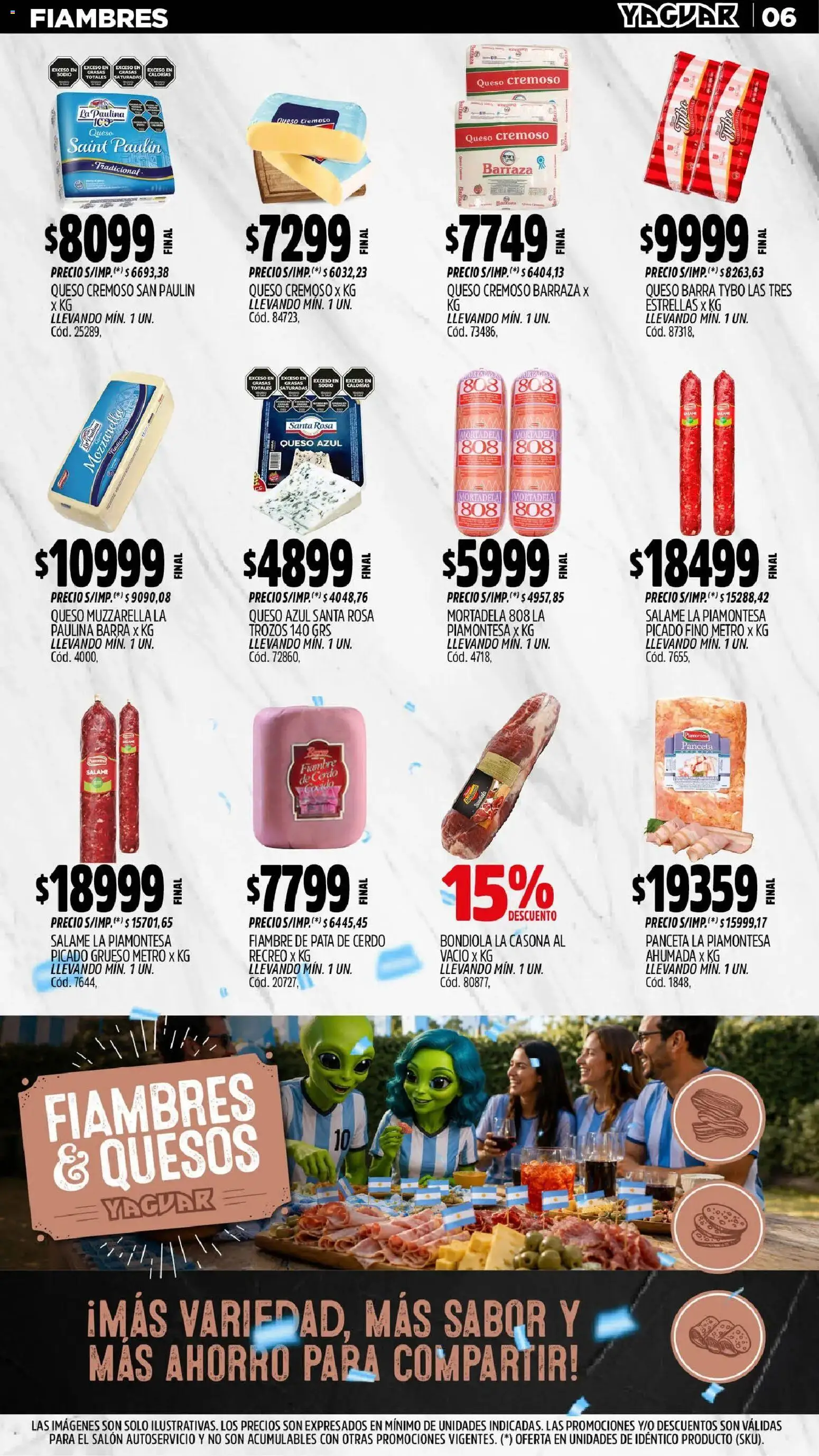 Yaguar - Oferta Semanal Santa Fé │ válido desde el 29/06/2026 | Página: 7 | Productos: Mortadela, Panceta, Queso, Salame