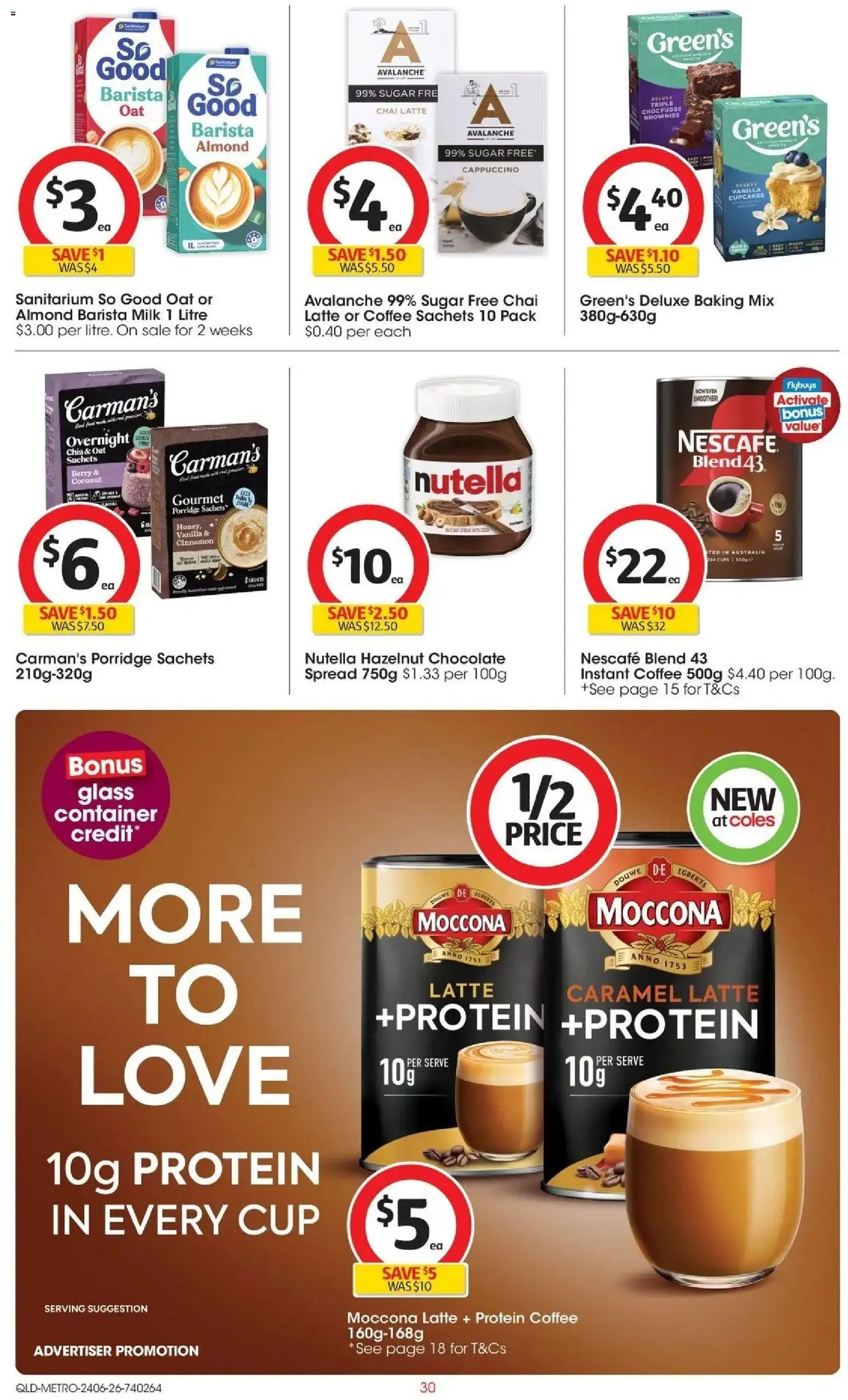 Coles catalogue - valid from 24/06/2026 | Page: 30 | Products: Chocolate, Sugar, Moccona, Nescafe
